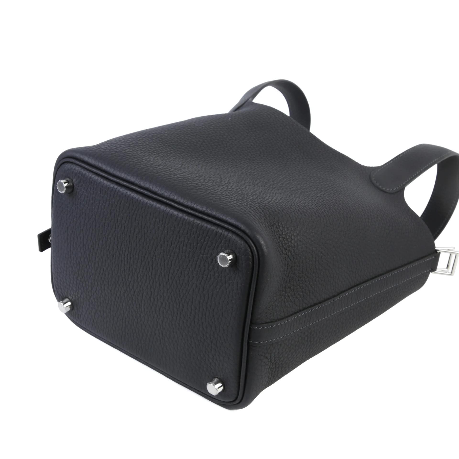 Brand New ( Rank N ) HERMÈS Picotin Lock PM Caban (3Y) Clemence Palladium hardware K (2025) - 9