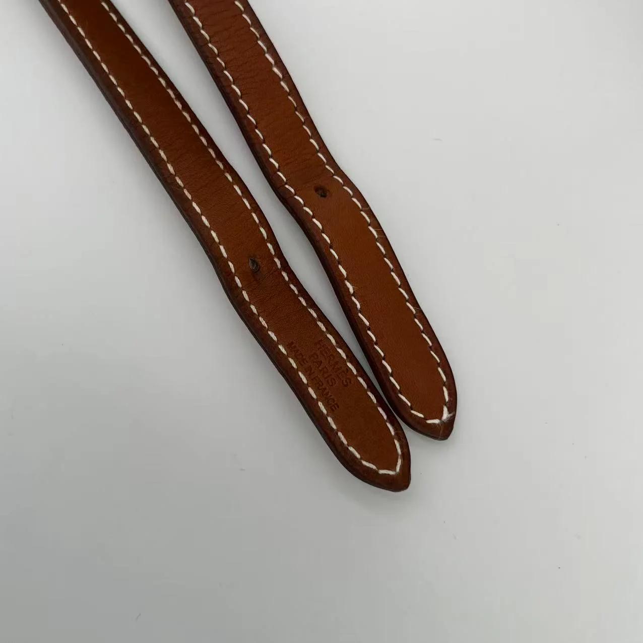Very Good ( Rank A) HERMÈS Halzan Mini Fauve (34) Barenia Faubourg Palladium hardware A (2017) - 37