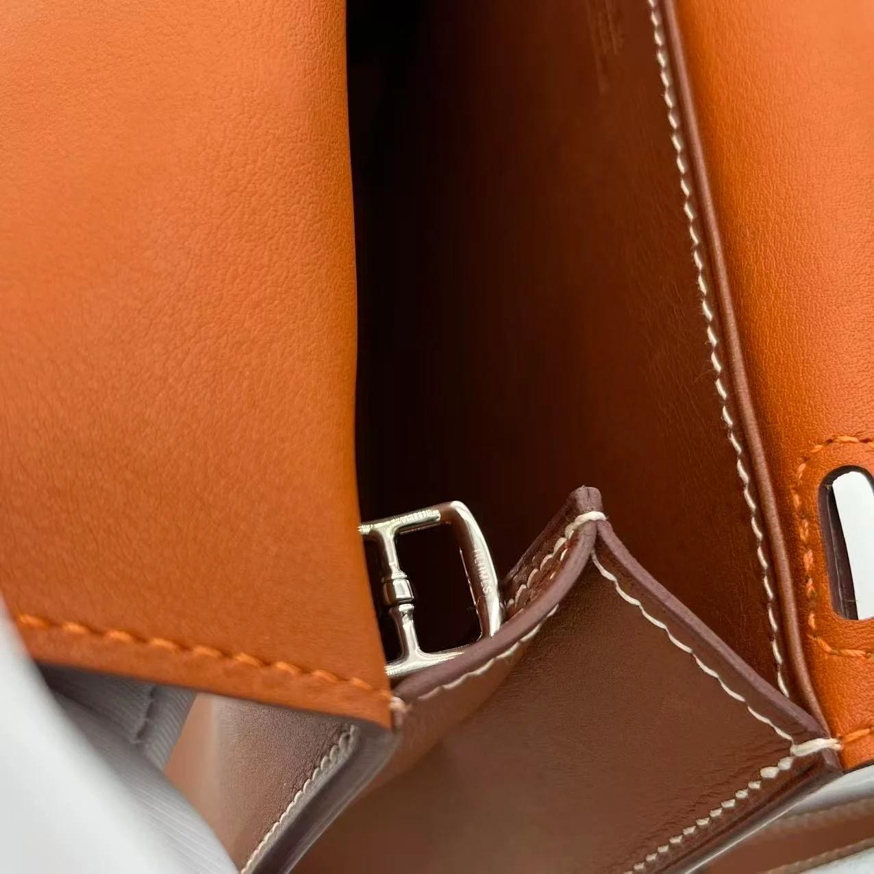 Very Good ( Rank A) HERMÈS Halzan Mini Fauve (34) Barenia Faubourg Palladium hardware A (2017) - 38