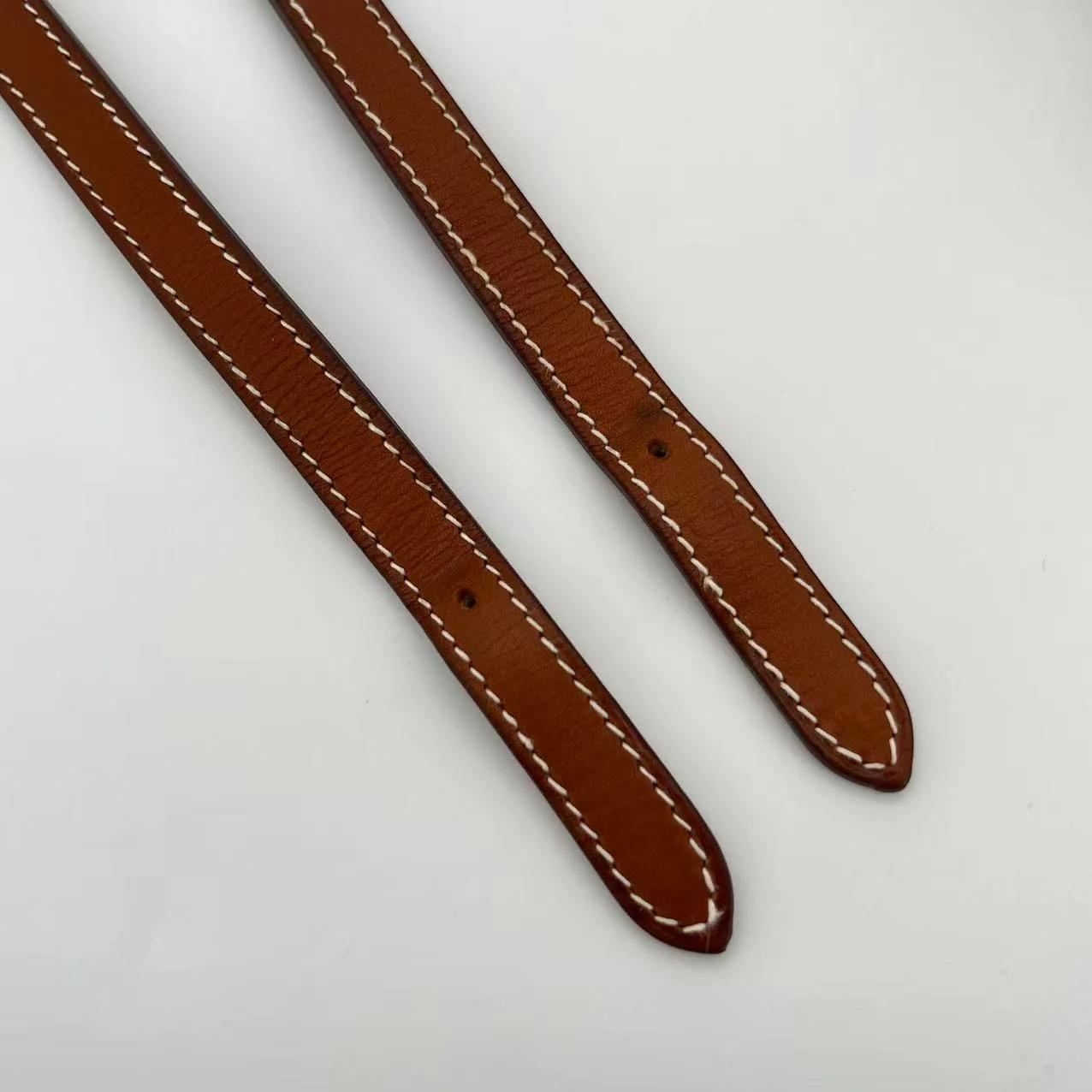Very Good ( Rank A) HERMÈS Halzan Mini Fauve (34) Barenia Faubourg Palladium hardware A (2017) - 36