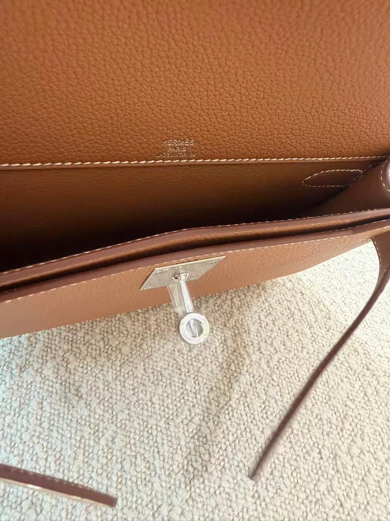 Brand New ( Rank N ) HERMÈS Kelly depeches 25 Gold (37) Togo Palladium hardware K (2025) - 20