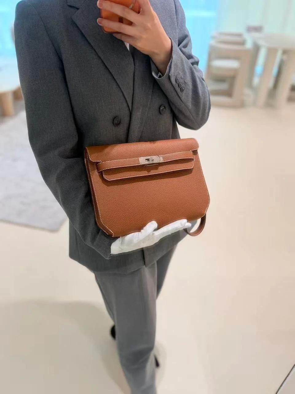 Brand New ( Rank N ) HERMÈS Kelly depeches 25 Gold (37) Togo Palladium hardware K (2025) - 5