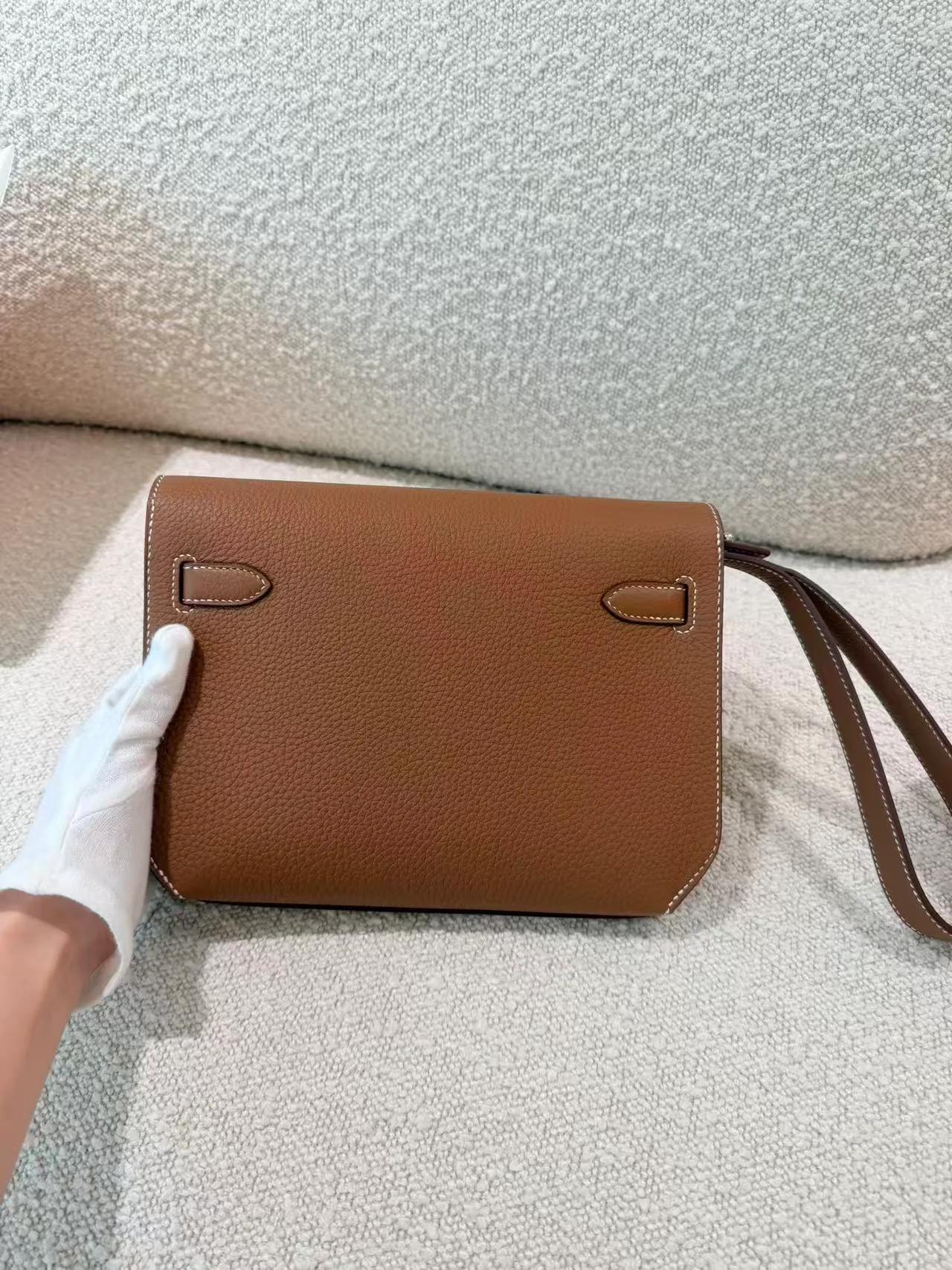 Brand New ( Rank N ) HERMÈS Kelly depeches 25 Gold (37) Togo Palladium hardware K (2025) - 7