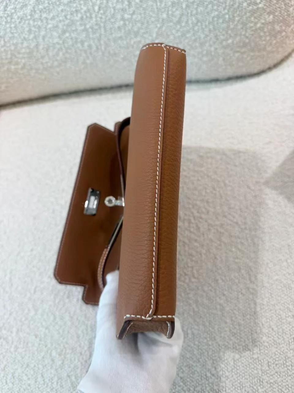 Brand New ( Rank N ) HERMÈS Kelly depeches 25 Gold (37) Togo Palladium hardware K (2025) - 9