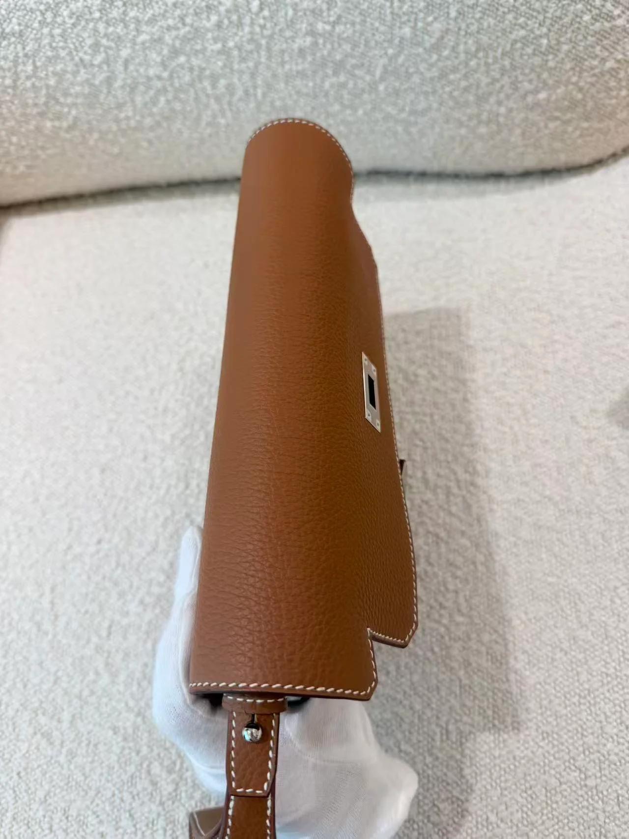 Brand New ( Rank N ) HERMÈS Kelly depeches 25 Gold (37) Togo Palladium hardware K (2025) - 8