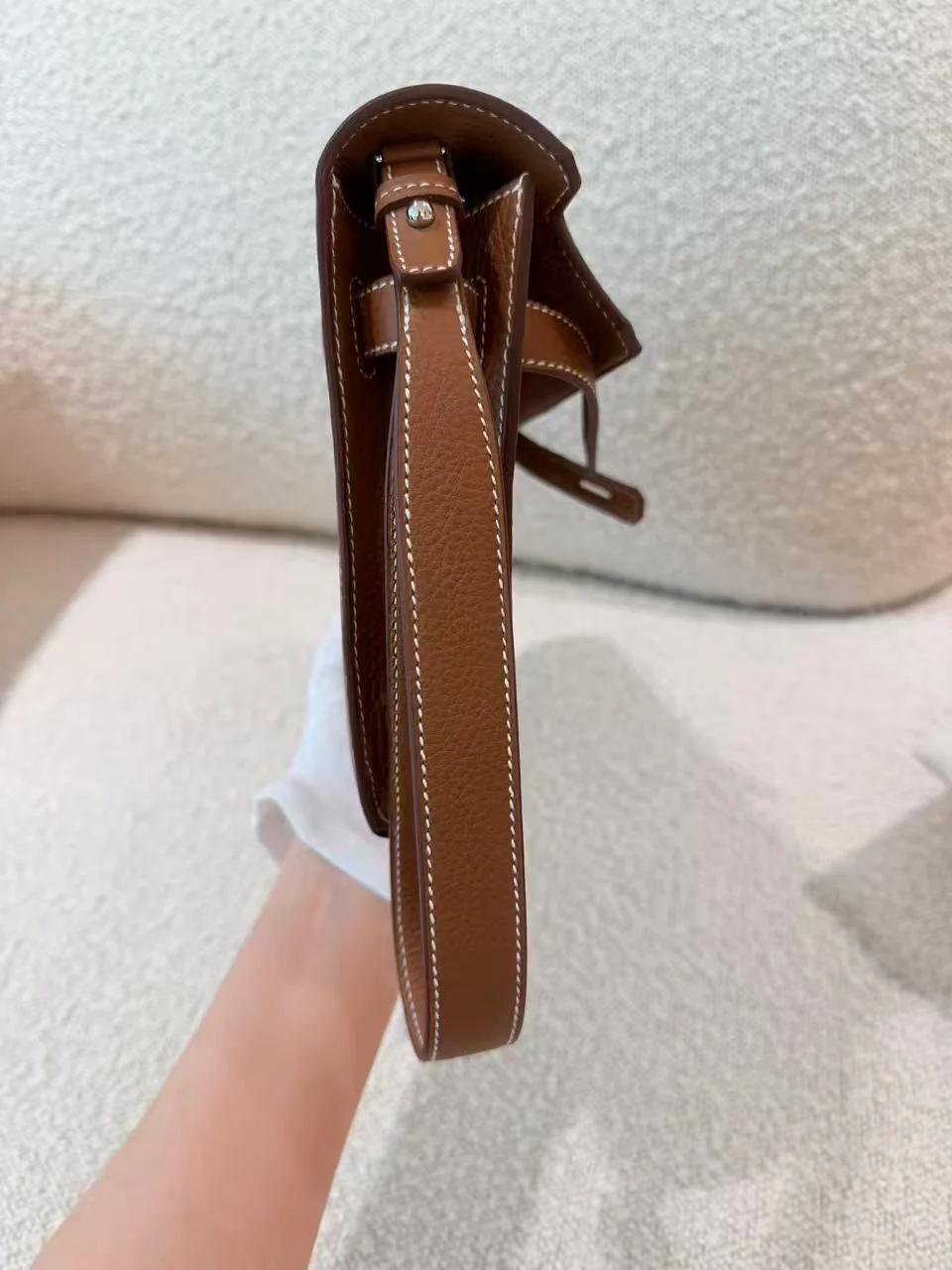 Brand New ( Rank N ) HERMÈS Kelly depeches 25 Gold (37) Togo Palladium hardware K (2025) - 11