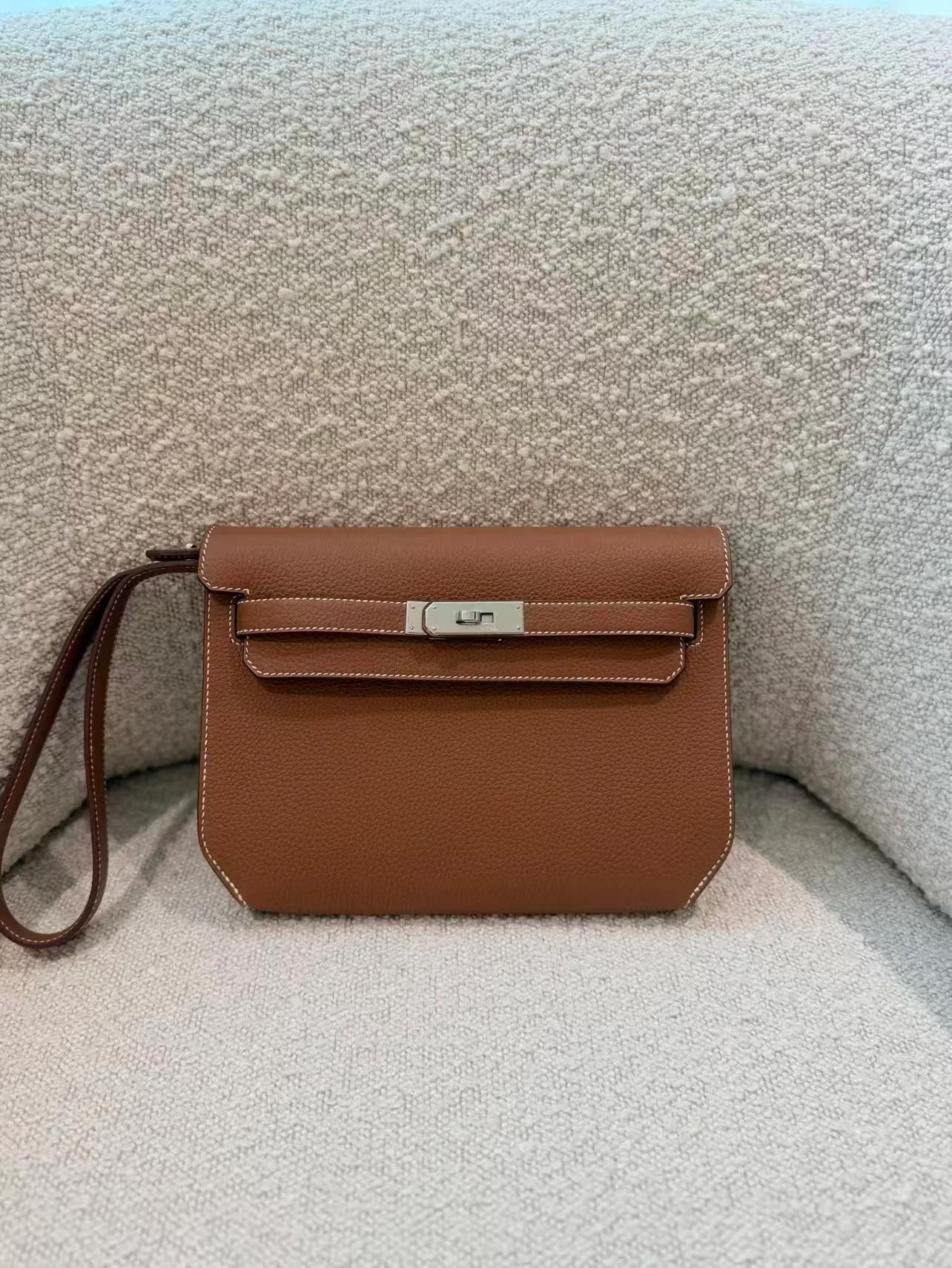 Brand New ( Rank N ) HERMÈS Kelly depeches 25 Gold (37) Togo Palladium hardware K (2025) - 3