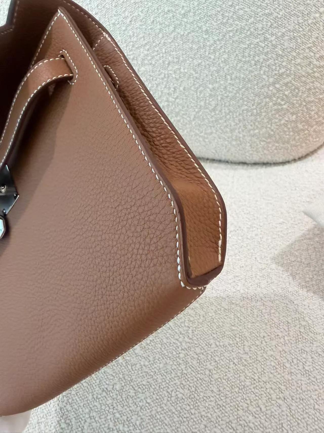 Brand New ( Rank N ) HERMÈS Kelly depeches 25 Gold (37) Togo Palladium hardware K (2025) - 15
