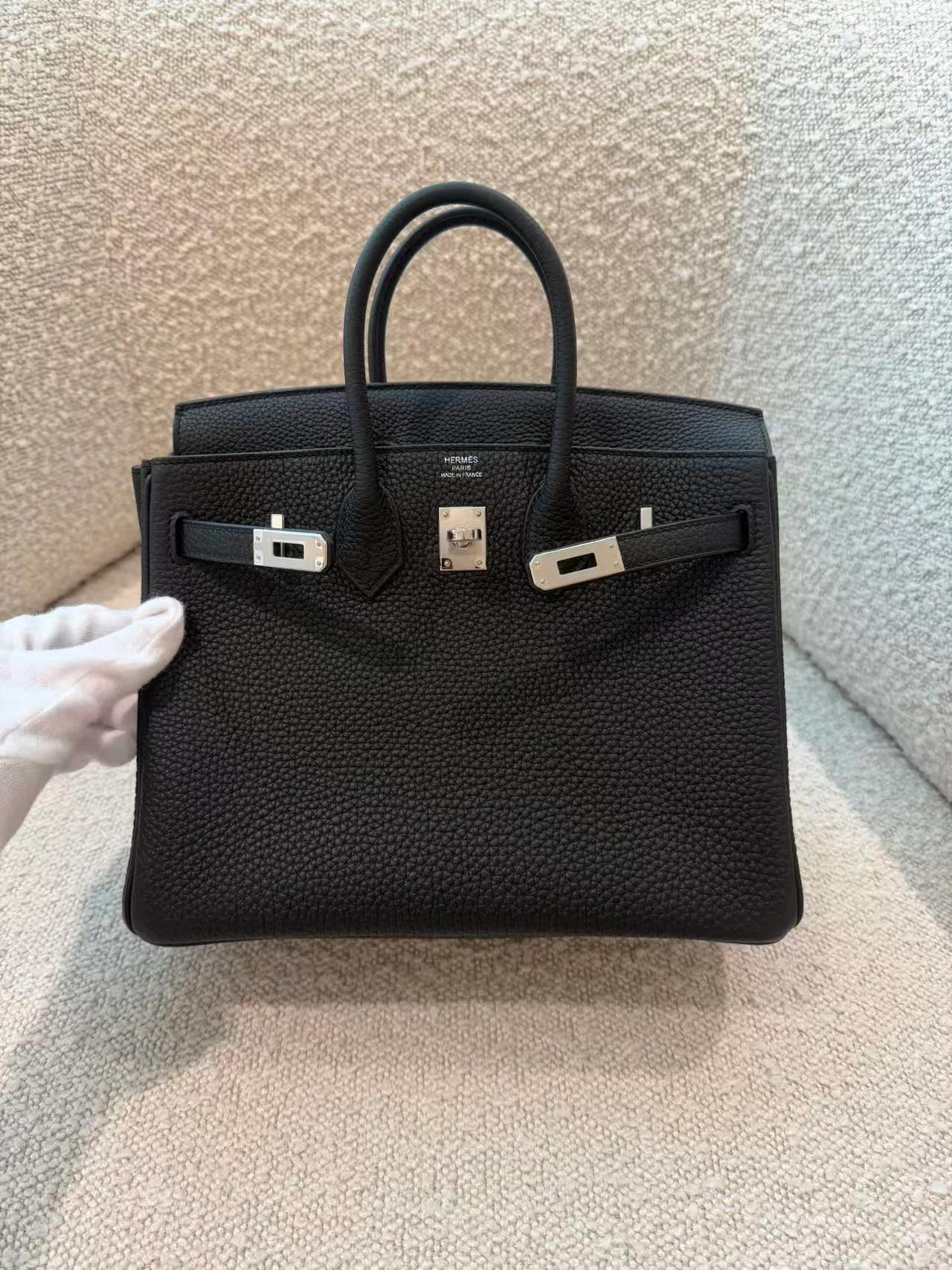 Brand New ( Rank N ) HERMÈS Birkin 25 Noir (89) Togo Palladium hardware G (2026) - 6
