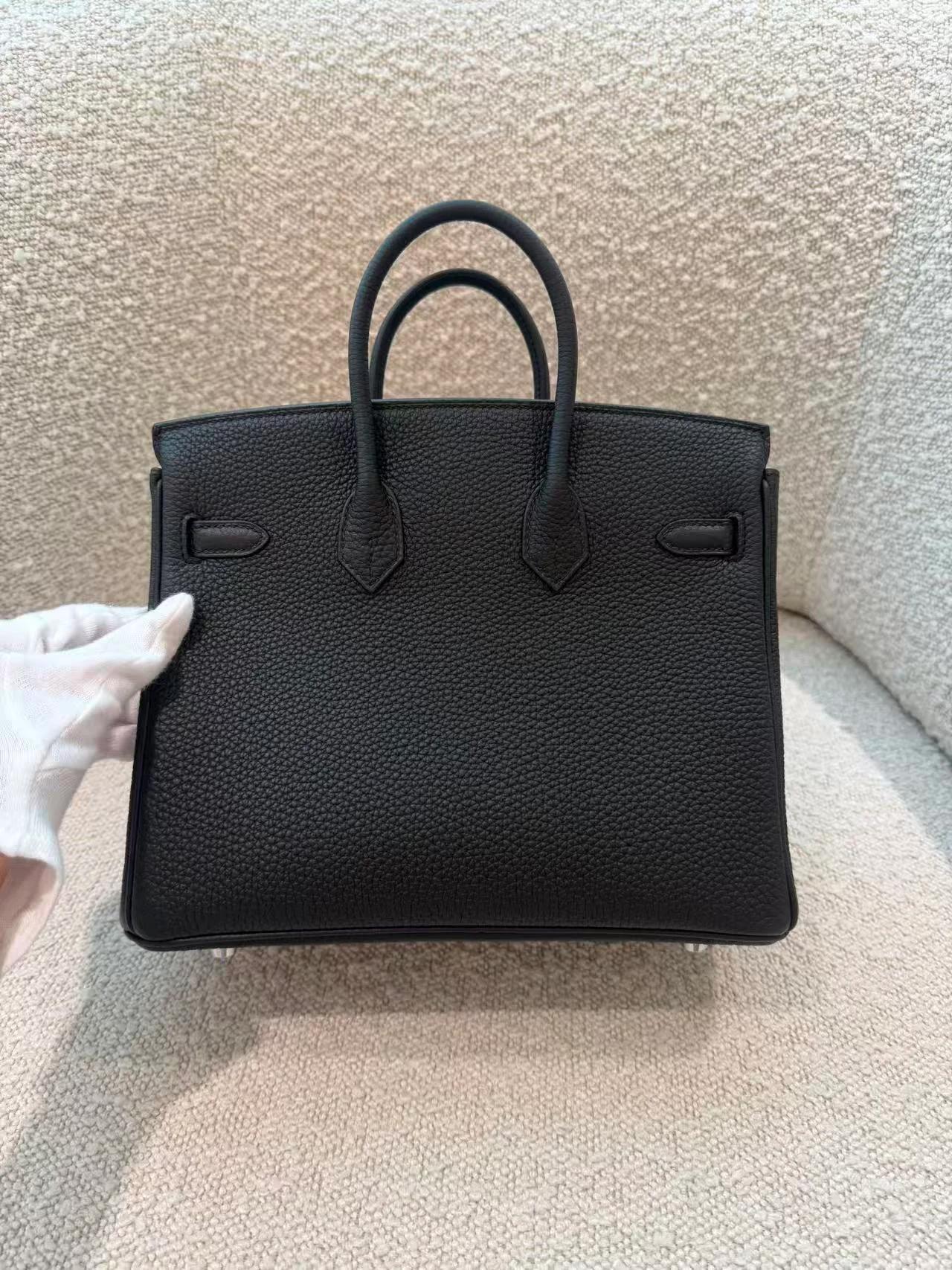 Brand New ( Rank N ) HERMÈS Birkin 25 Noir (89) Togo Palladium hardware G (2026) - 7