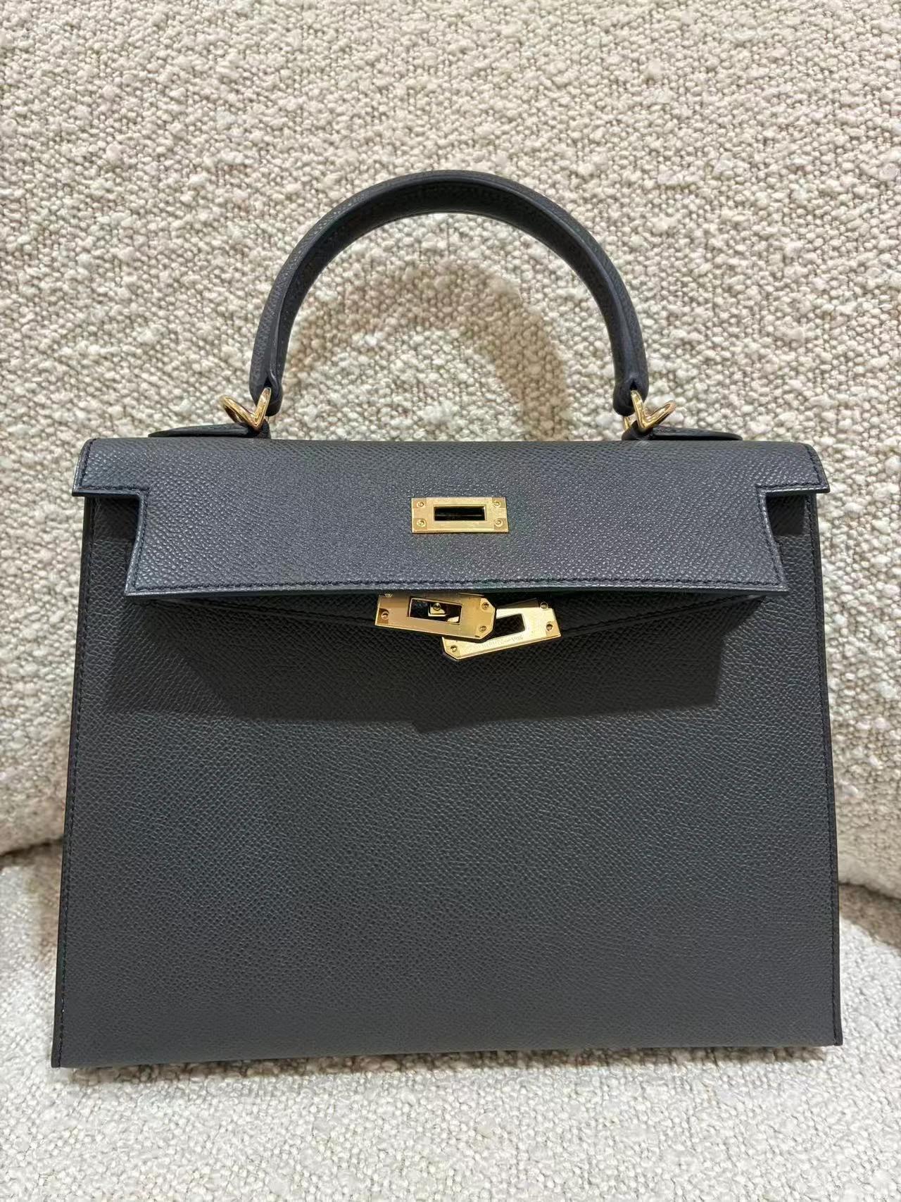 Brand New ( Rank N ) HERMÈS Kelly 25 Sellier Plomb (8P) Epsom Permabrass hardware G (2026) - 6