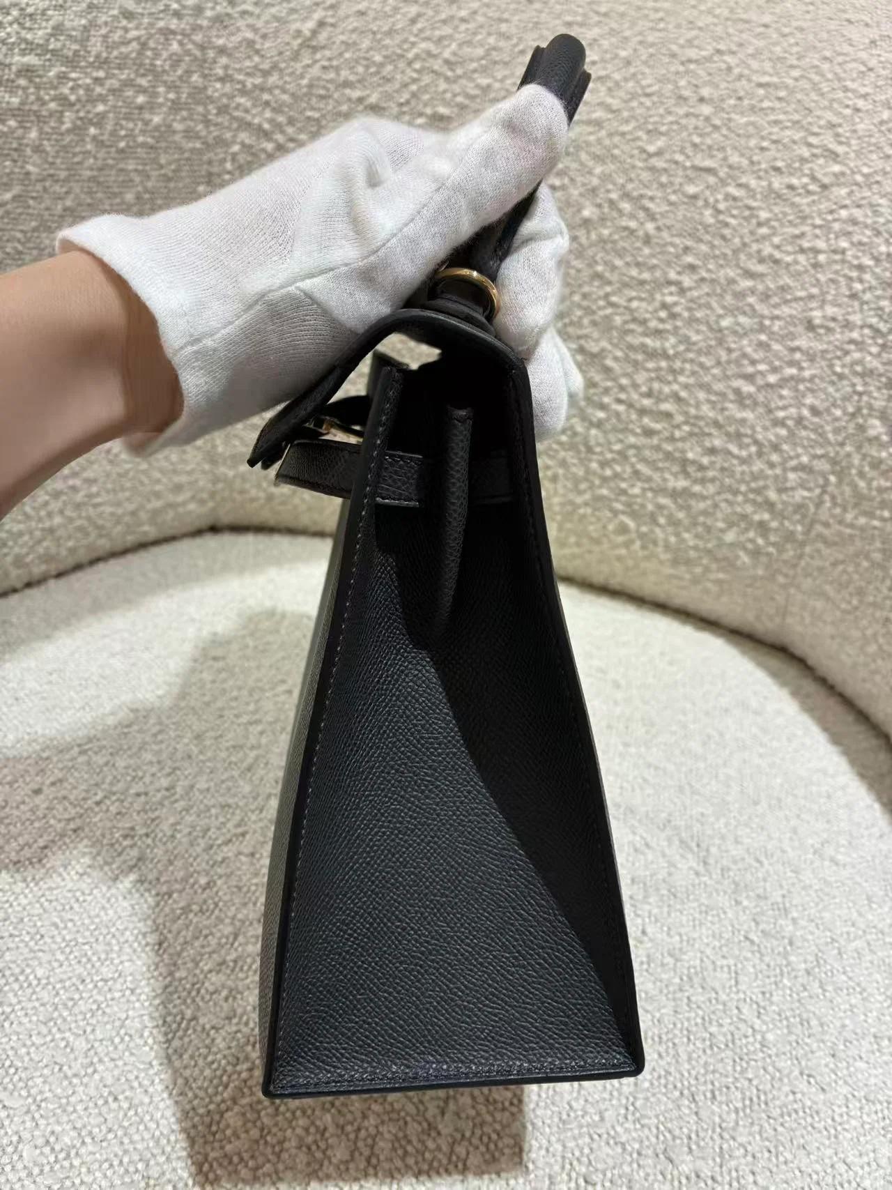 Brand New ( Rank N ) HERMÈS Kelly 25 Sellier Plomb (8P) Epsom Permabrass hardware G (2026) - 9