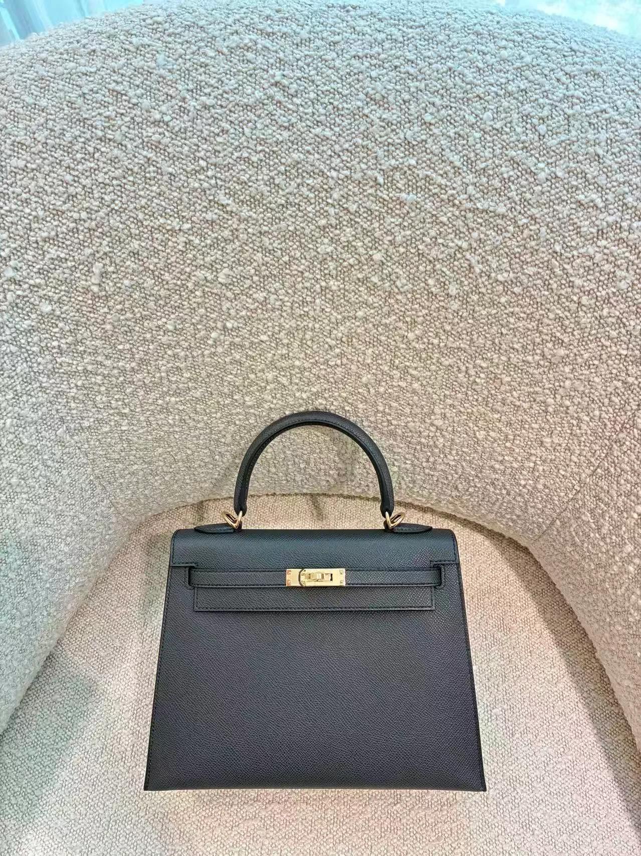 Brand New ( Rank N ) HERMÈS Kelly 25 Sellier Plomb (8P) Epsom Permabrass hardware G (2026) - 4