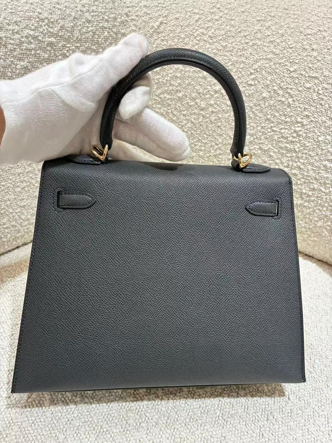 Brand New ( Rank N ) HERMÈS Kelly 25 Sellier Plomb (8P) Epsom Permabrass hardware G (2026) - 7