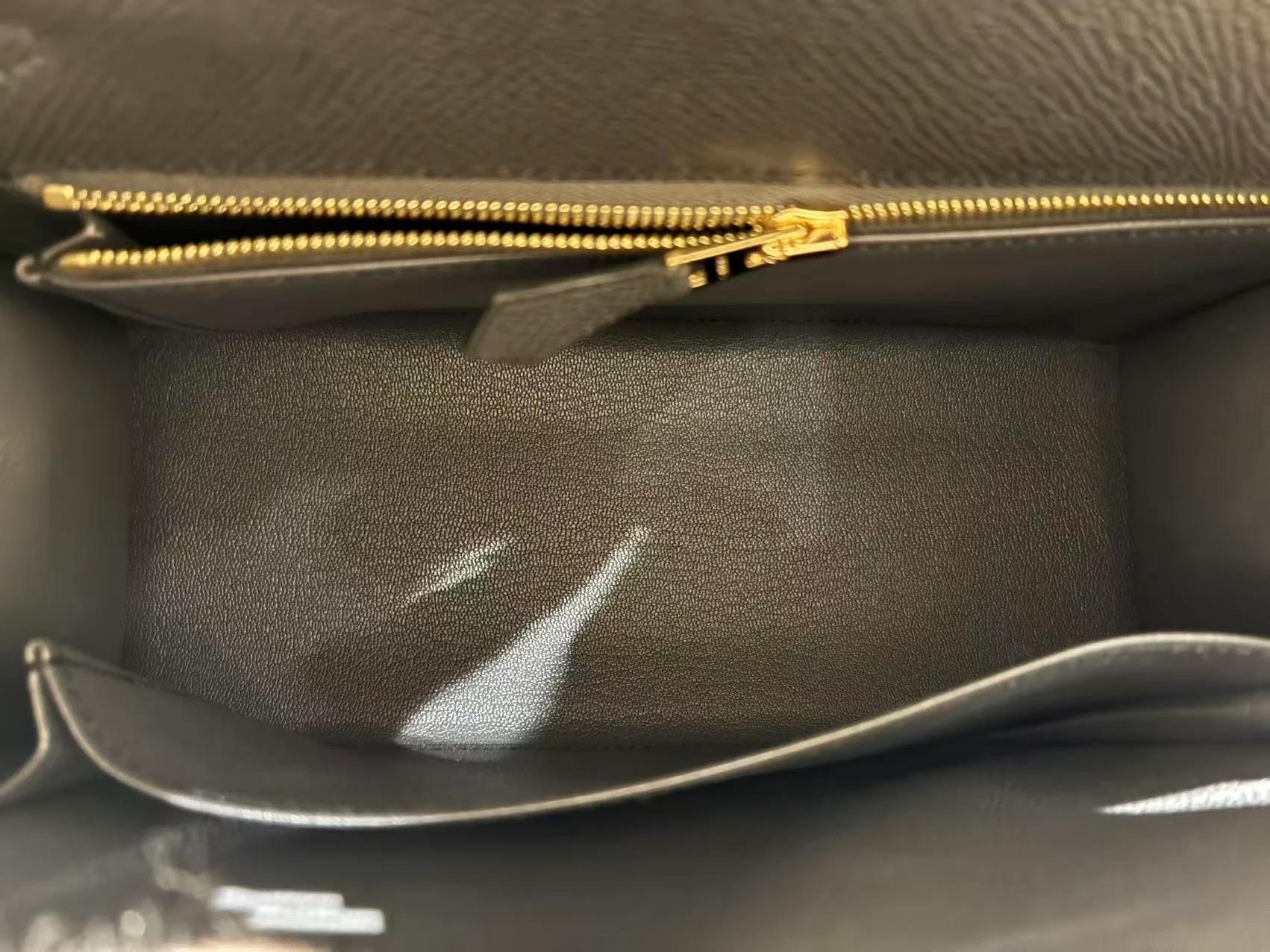Brand New ( Rank N ) HERMÈS Kelly 25 Sellier Plomb (8P) Epsom Permabrass hardware G (2026) - 23