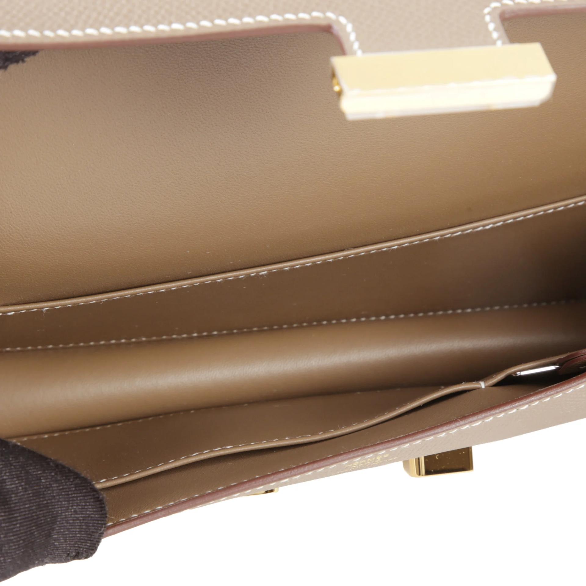 Brand New ( Rank N ) HERMÈS Constance Elan 2024 Etoupe (18) Epsom Gold hardware G (2026) - 11