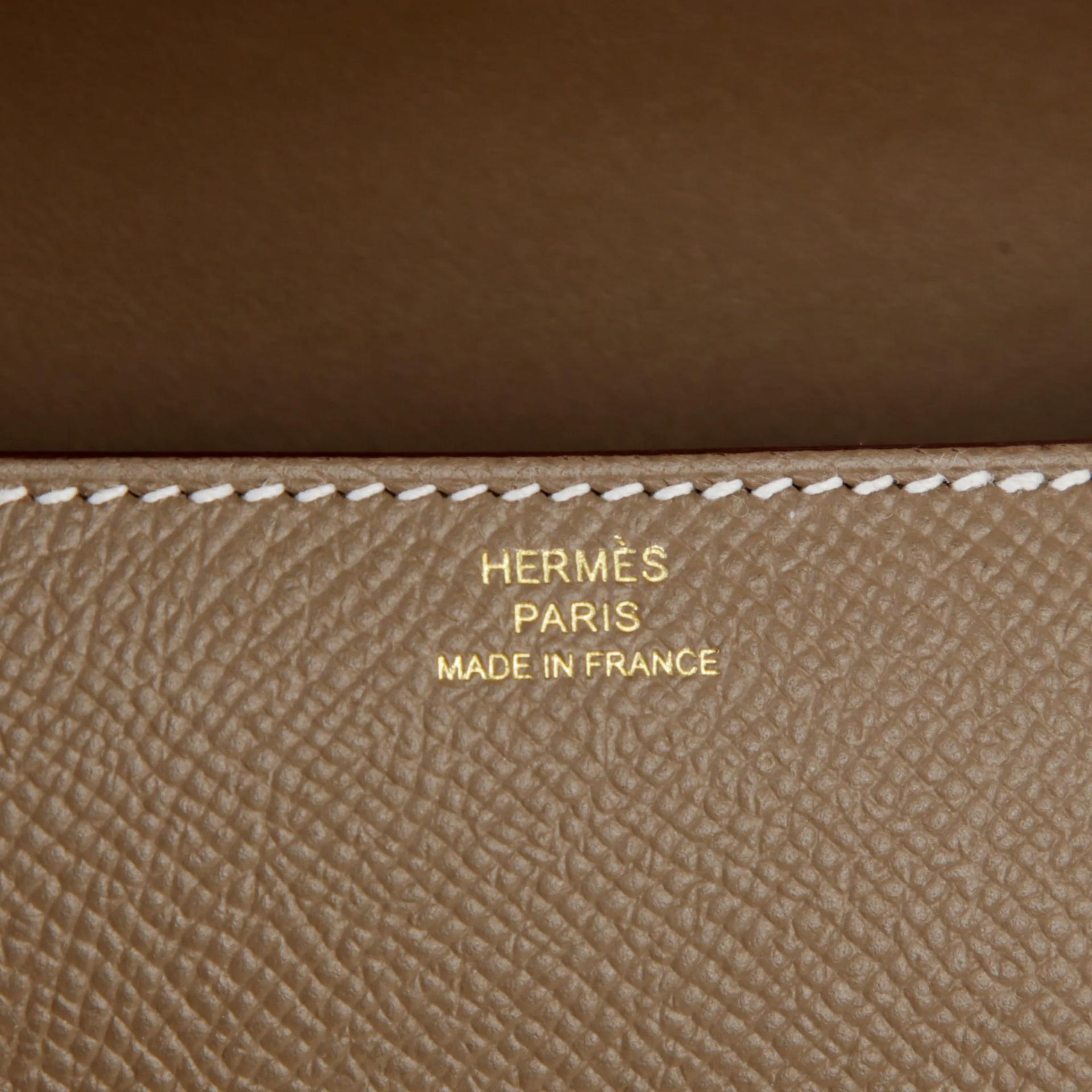 Brand New ( Rank N ) HERMÈS Constance Elan 2024 Etoupe (18) Epsom Gold hardware G (2026) - 9