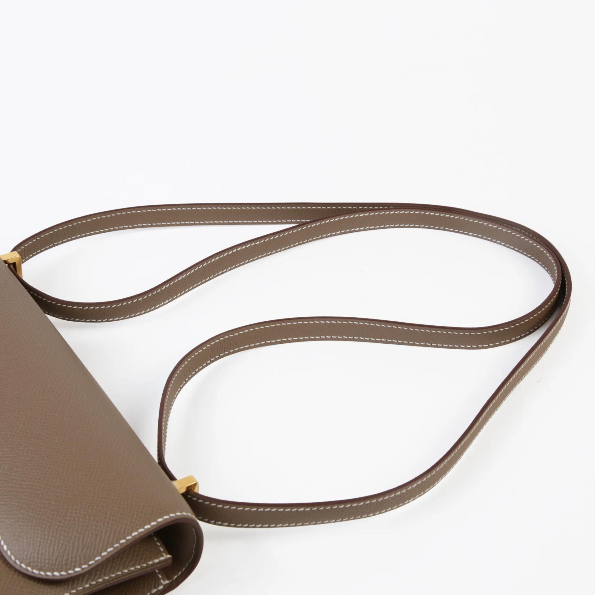 Brand New ( Rank N ) HERMÈS Constance Elan 2024 Etoupe (18) Epsom Gold hardware G (2026) - 3