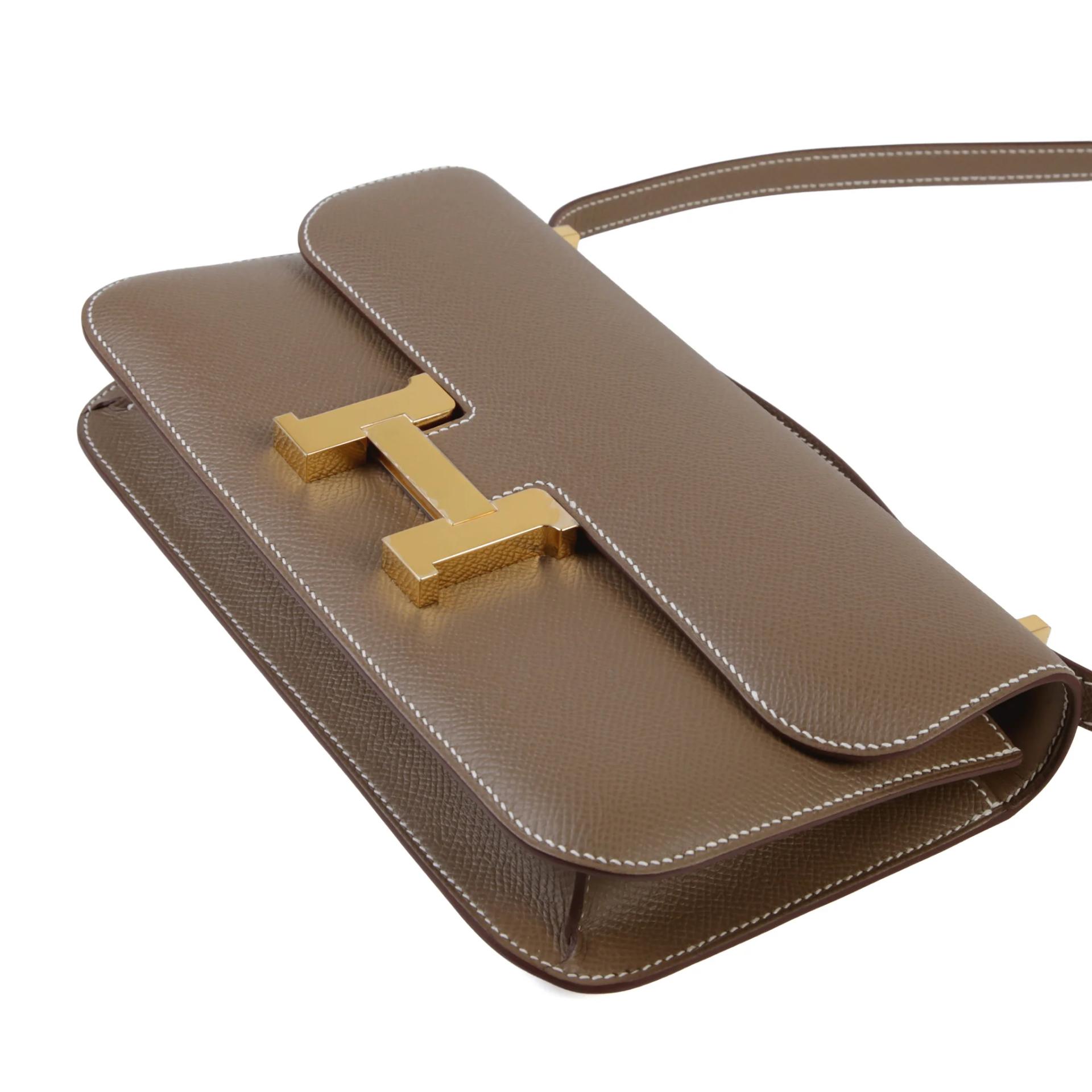 Brand New ( Rank N ) HERMÈS Constance Elan 2024 Etoupe (18) Epsom Gold hardware G (2026) - 5