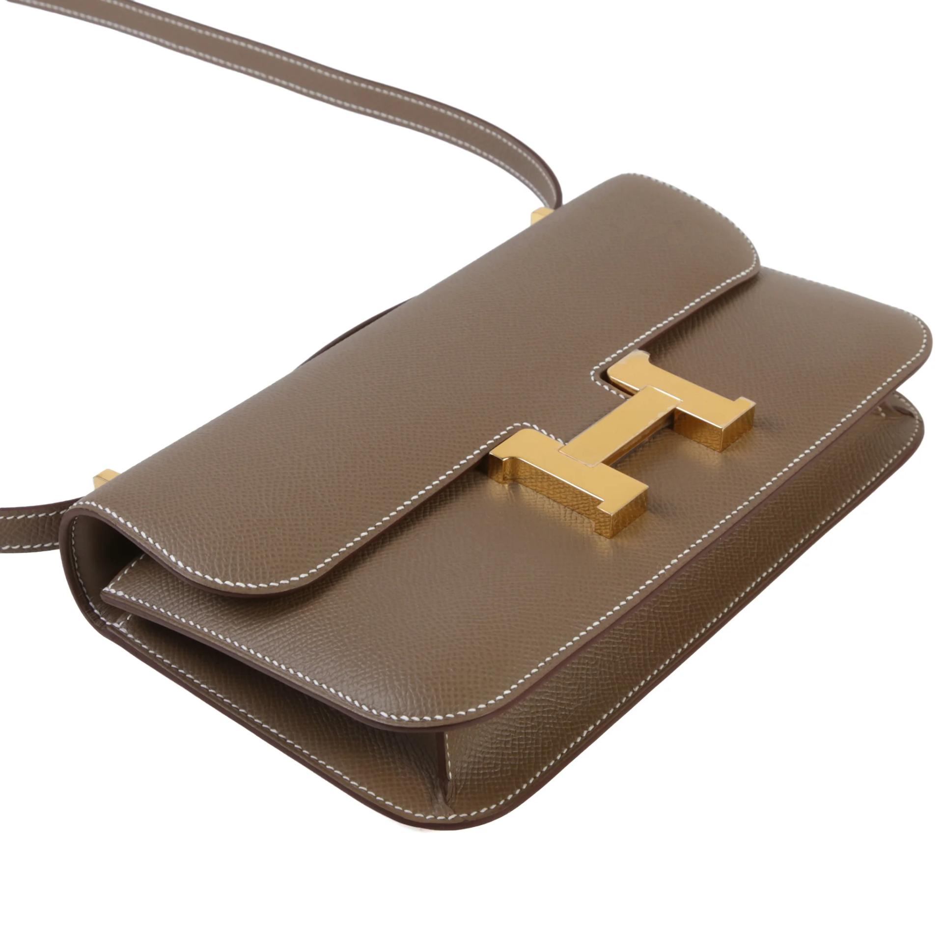 Brand New ( Rank N ) HERMÈS Constance Elan 2024 Etoupe (18) Epsom Gold hardware G (2026) - 4