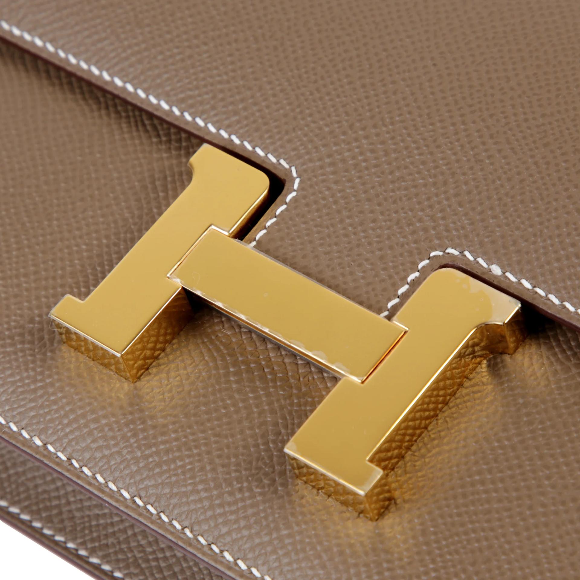Brand New ( Rank N ) HERMÈS Constance Elan 2024 Etoupe (18) Epsom Gold hardware G (2026) - 8