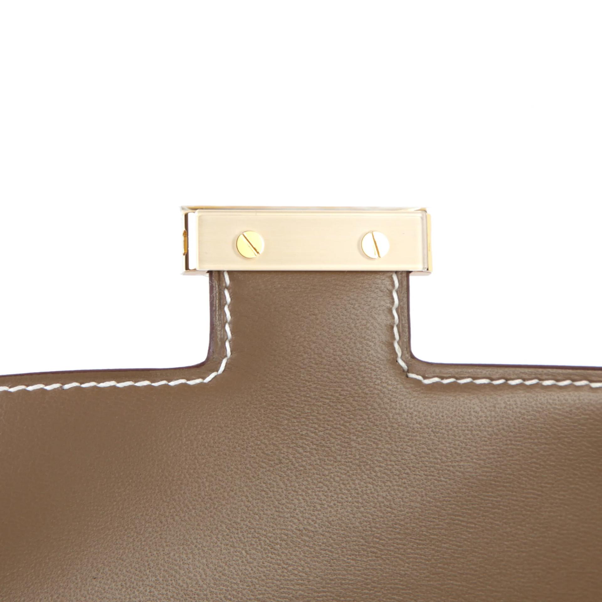Brand New ( Rank N ) HERMÈS Constance Elan 2024 Etoupe (18) Epsom Gold hardware G (2026) - 10
