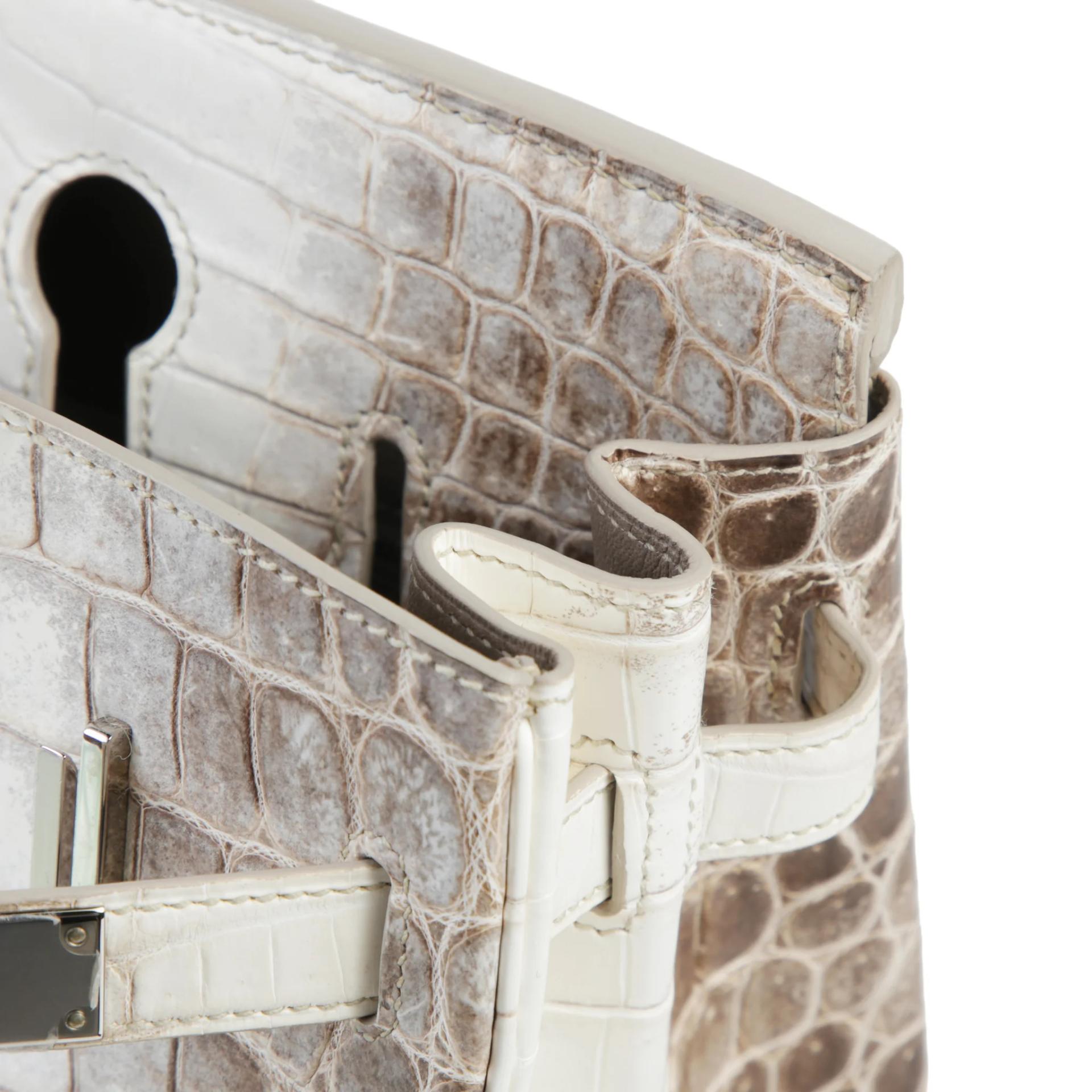 Excellent ( Rank SA ) HERMÈS Limited Edition Birkin 30 Himalaya Matte Niloticus Crocodile Palladium hardware T (2015) - 11