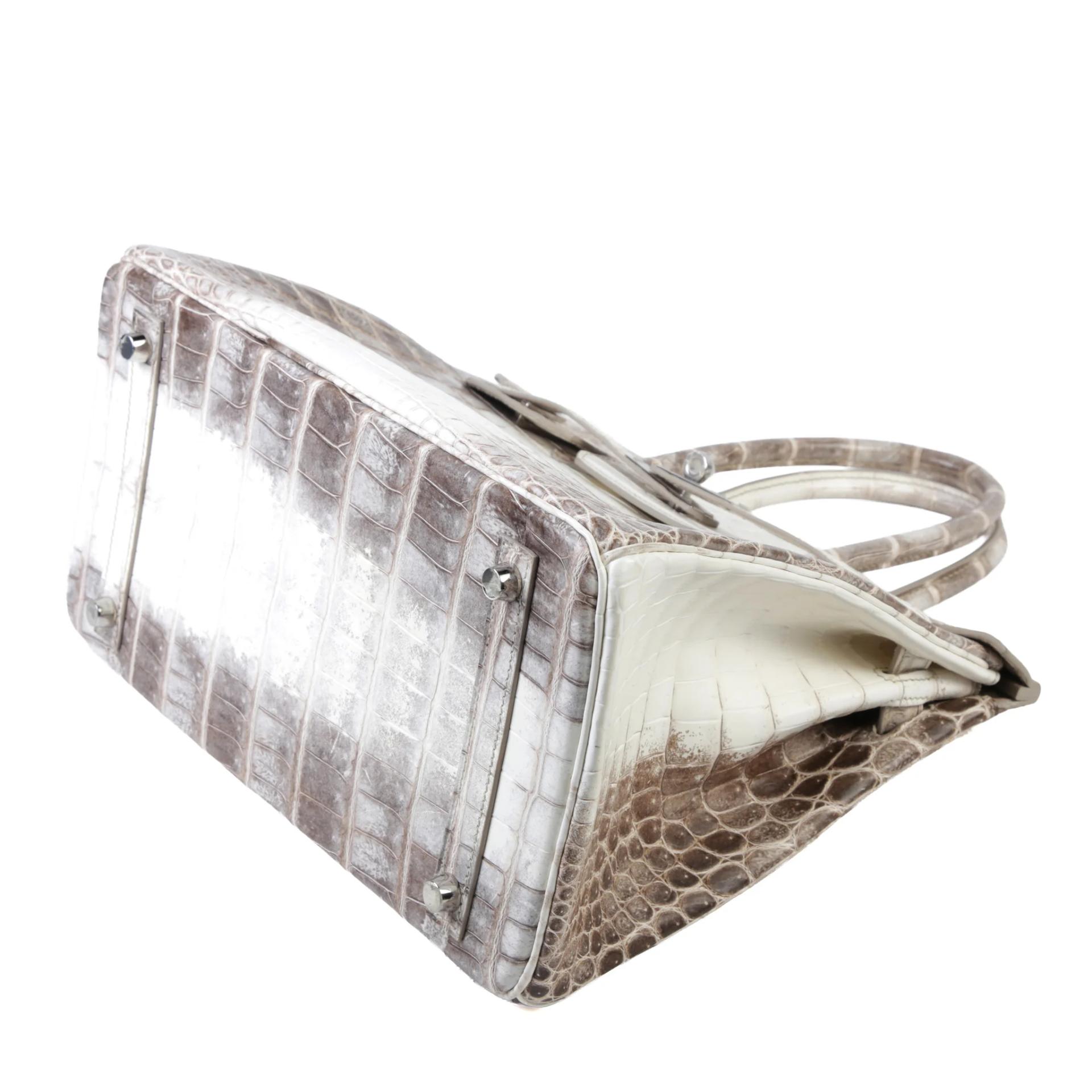 Excellent ( Rank SA ) HERMÈS Limited Edition Birkin 30 Himalaya Matte Niloticus Crocodile Palladium hardware T (2015) - 5