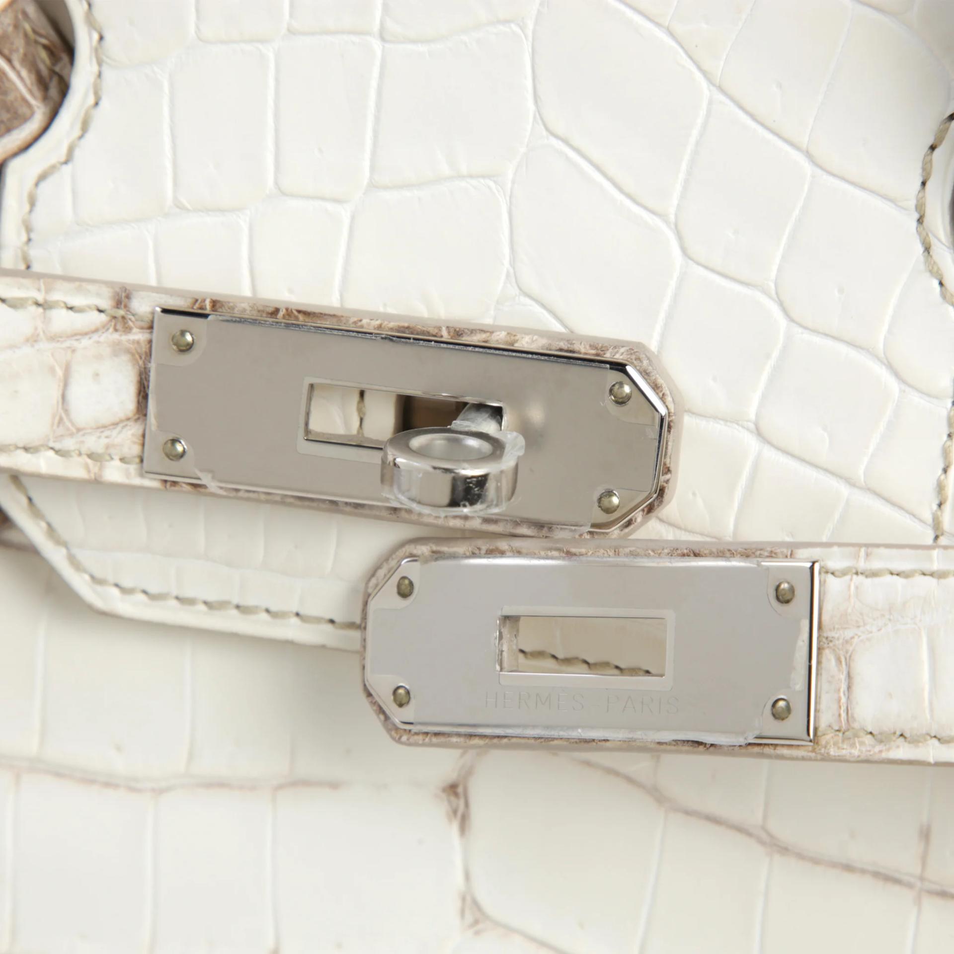 Excellent ( Rank SA ) HERMÈS Limited Edition Birkin 30 Himalaya Matte Niloticus Crocodile Palladium hardware T (2015) - 8