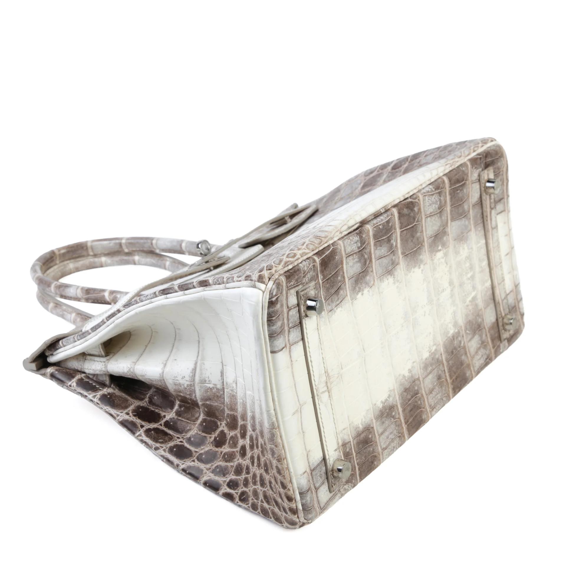 Excellent ( Rank SA ) HERMÈS Limited Edition Birkin 30 Himalaya Matte Niloticus Crocodile Palladium hardware T (2015) - 4