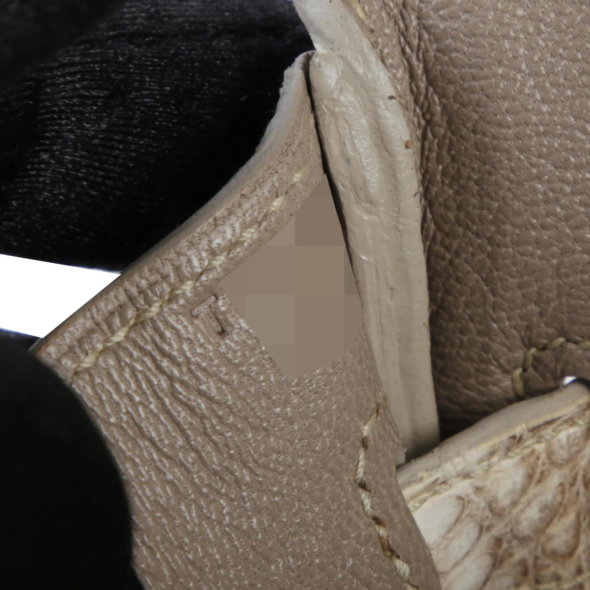 Excellent ( Rank SA ) HERMÈS Limited Edition Birkin 30 Himalaya Matte Niloticus Crocodile Palladium hardware T (2015) - 13