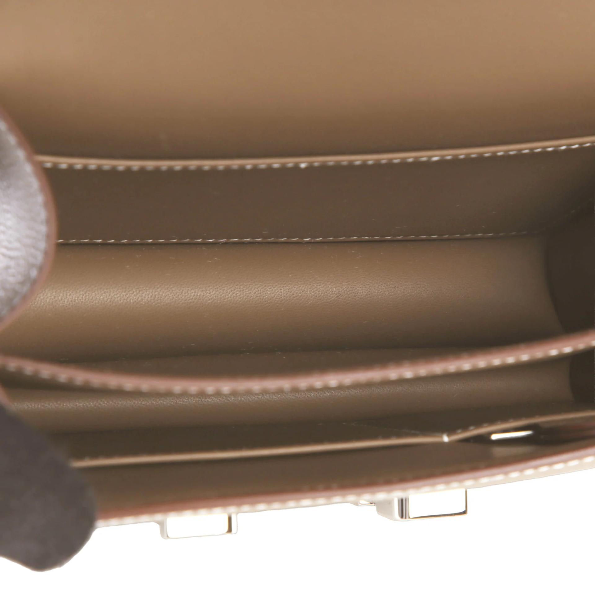 Brand New ( Rank N ) HERMÈS Constance Mini 19 Mirror Etoupe (18) Epsom Palladium hardware G (2026) - 11