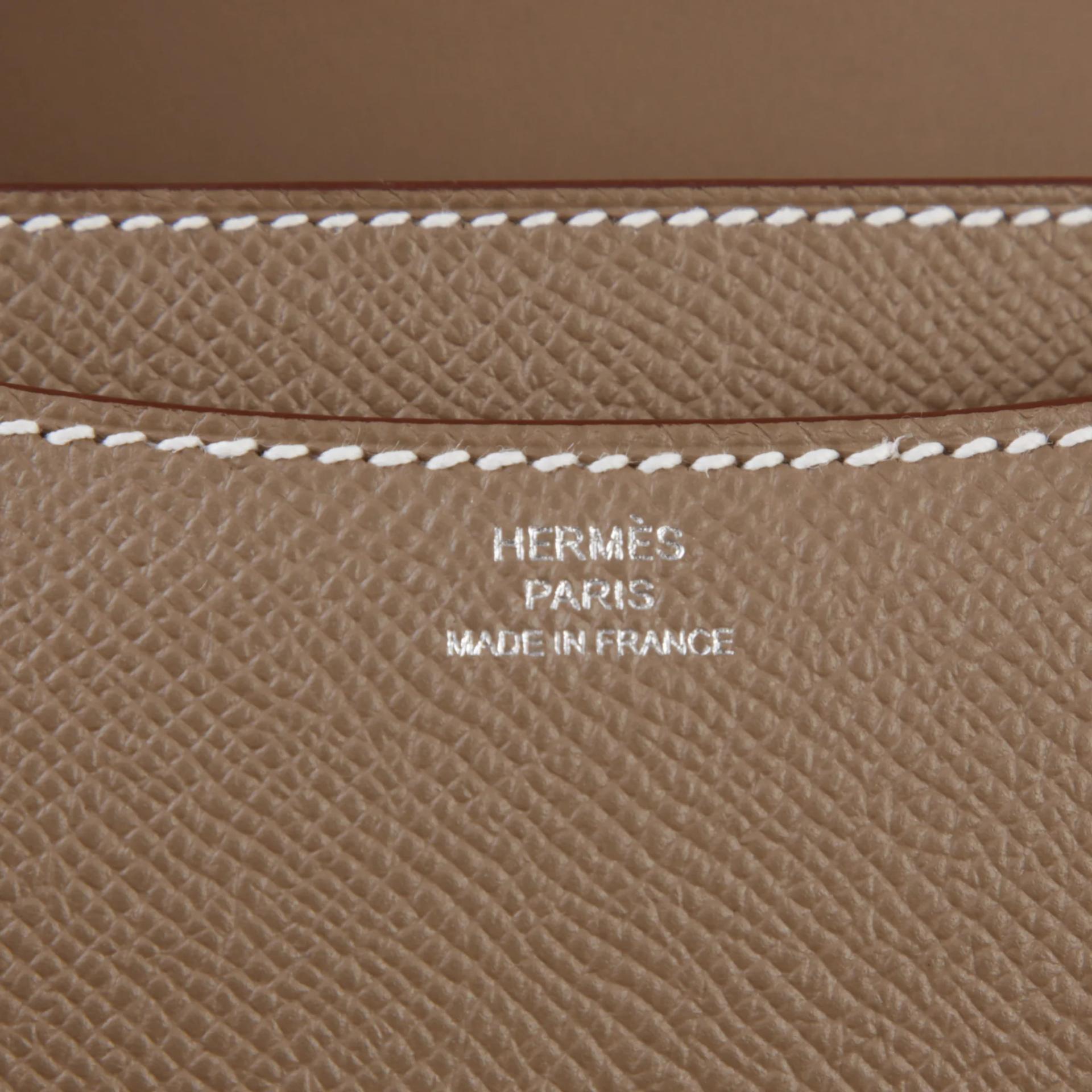 Brand New ( Rank N ) HERMÈS Constance Mini 19 Mirror Etoupe (18) Epsom Palladium hardware G (2026) - 10