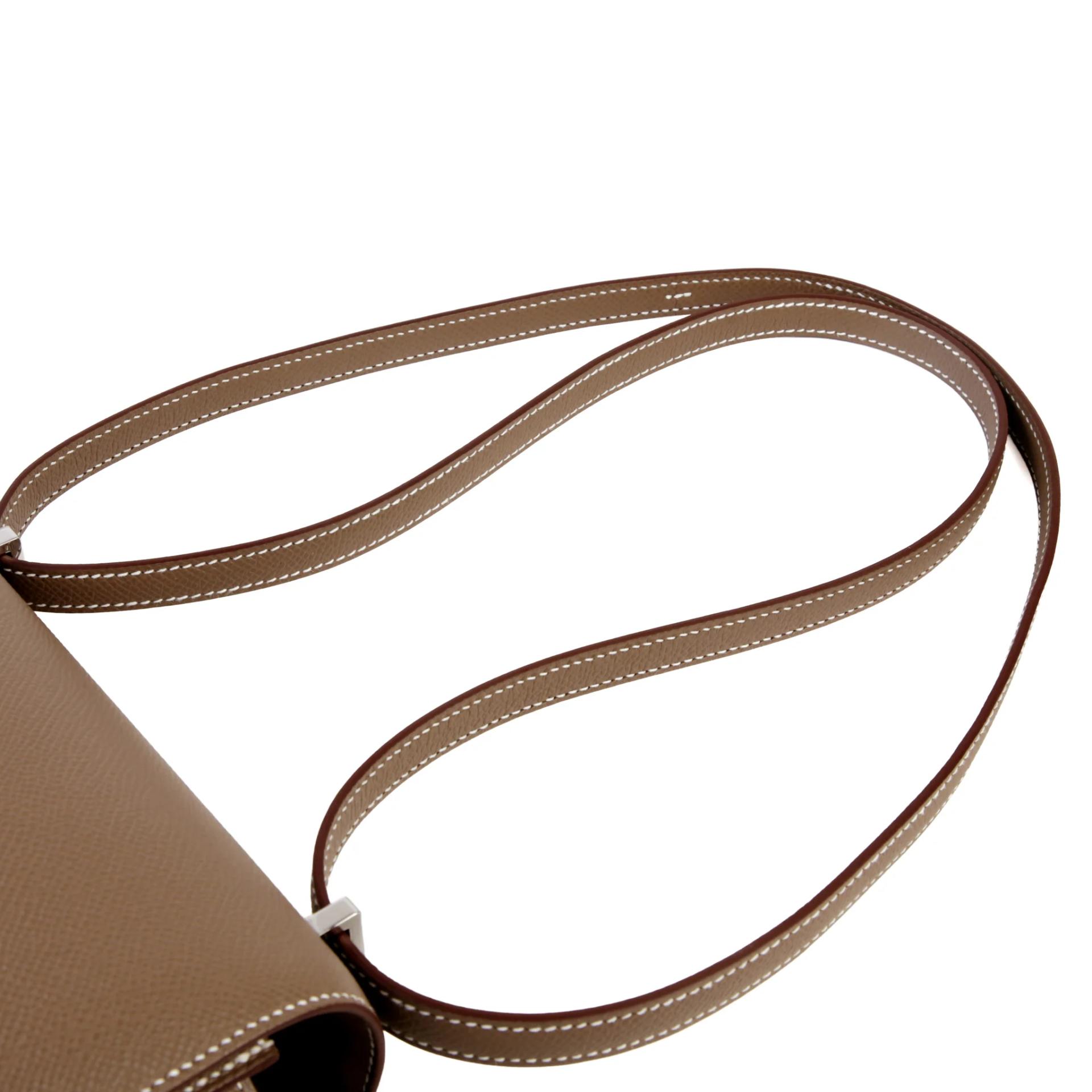 Brand New ( Rank N ) HERMÈS Constance Mini 19 Mirror Etoupe (18) Epsom Palladium hardware G (2026) - 3