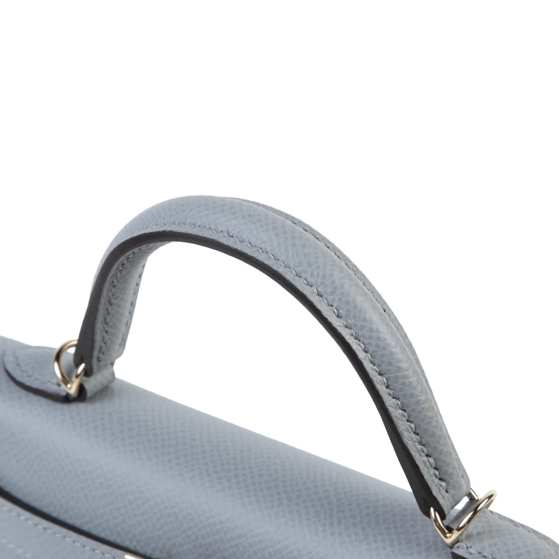 Brand New ( Rank N ) HERMÈS Mini Kelly II Gris Pantin (P0) Epsom Permabrass hardware G (2026) - 3
