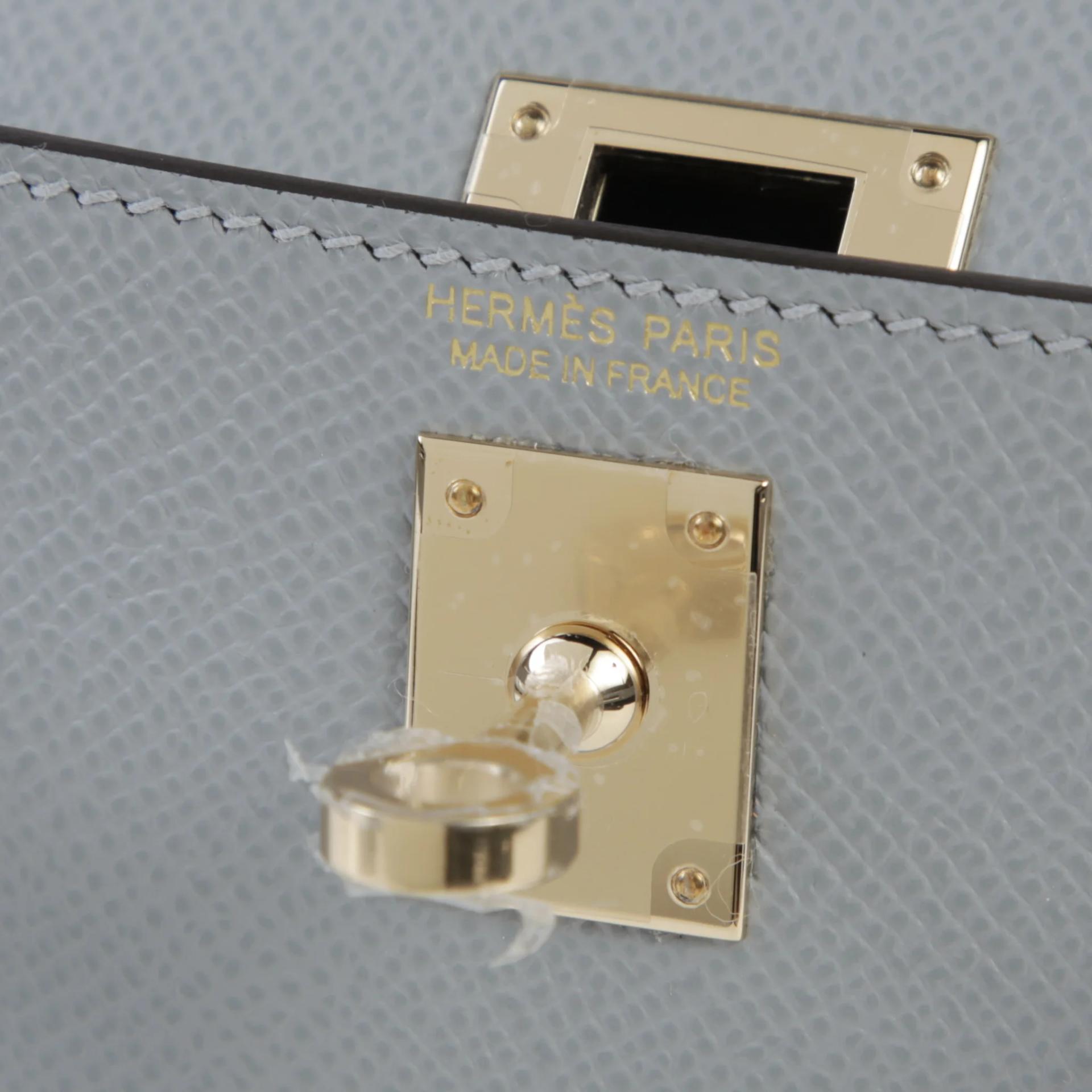 Brand New ( Rank N ) HERMÈS Mini Kelly II Gris Pantin (P0) Epsom Permabrass hardware G (2026) - 9