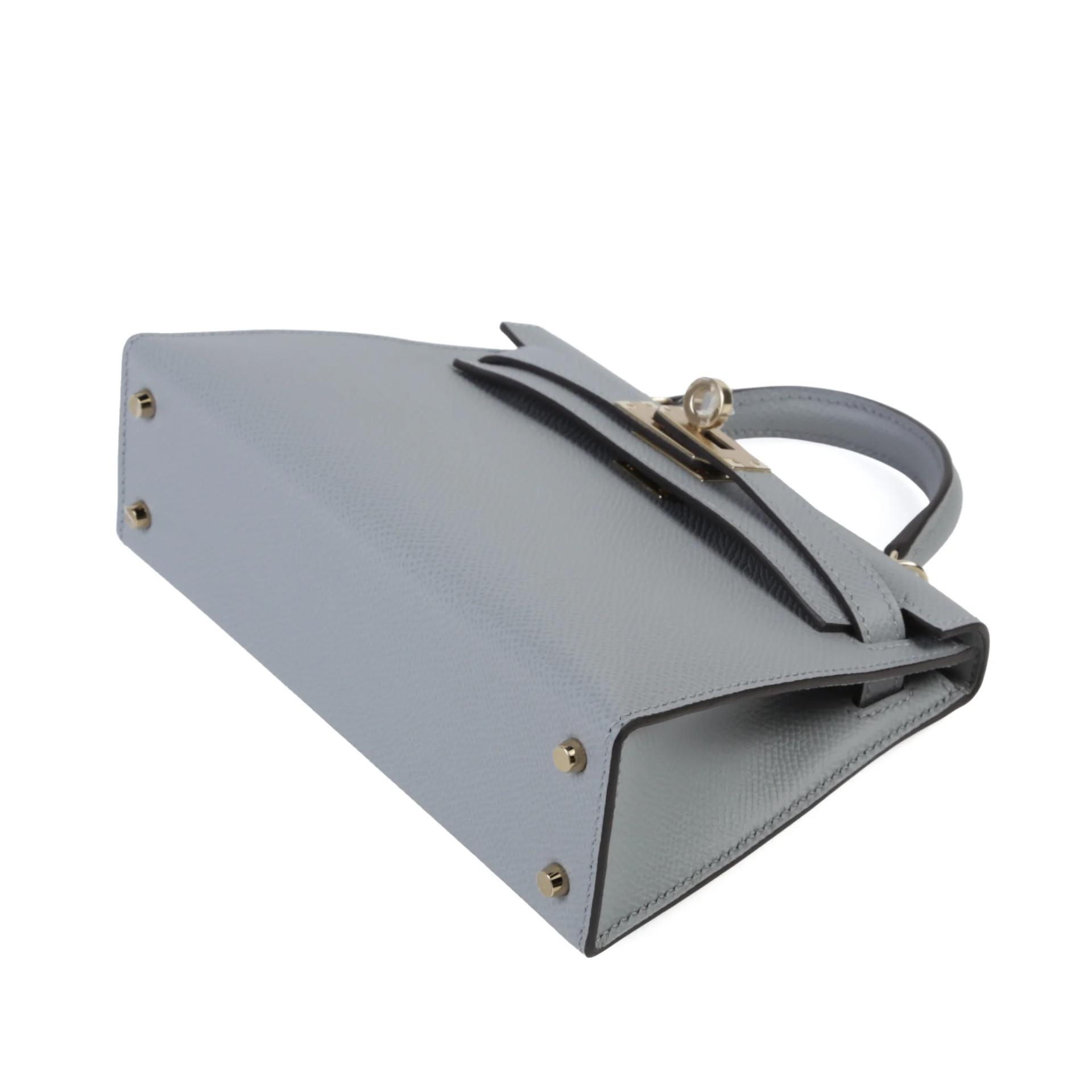 Brand New ( Rank N ) HERMÈS Mini Kelly II Gris Pantin (P0) Epsom Permabrass hardware G (2026) - 5