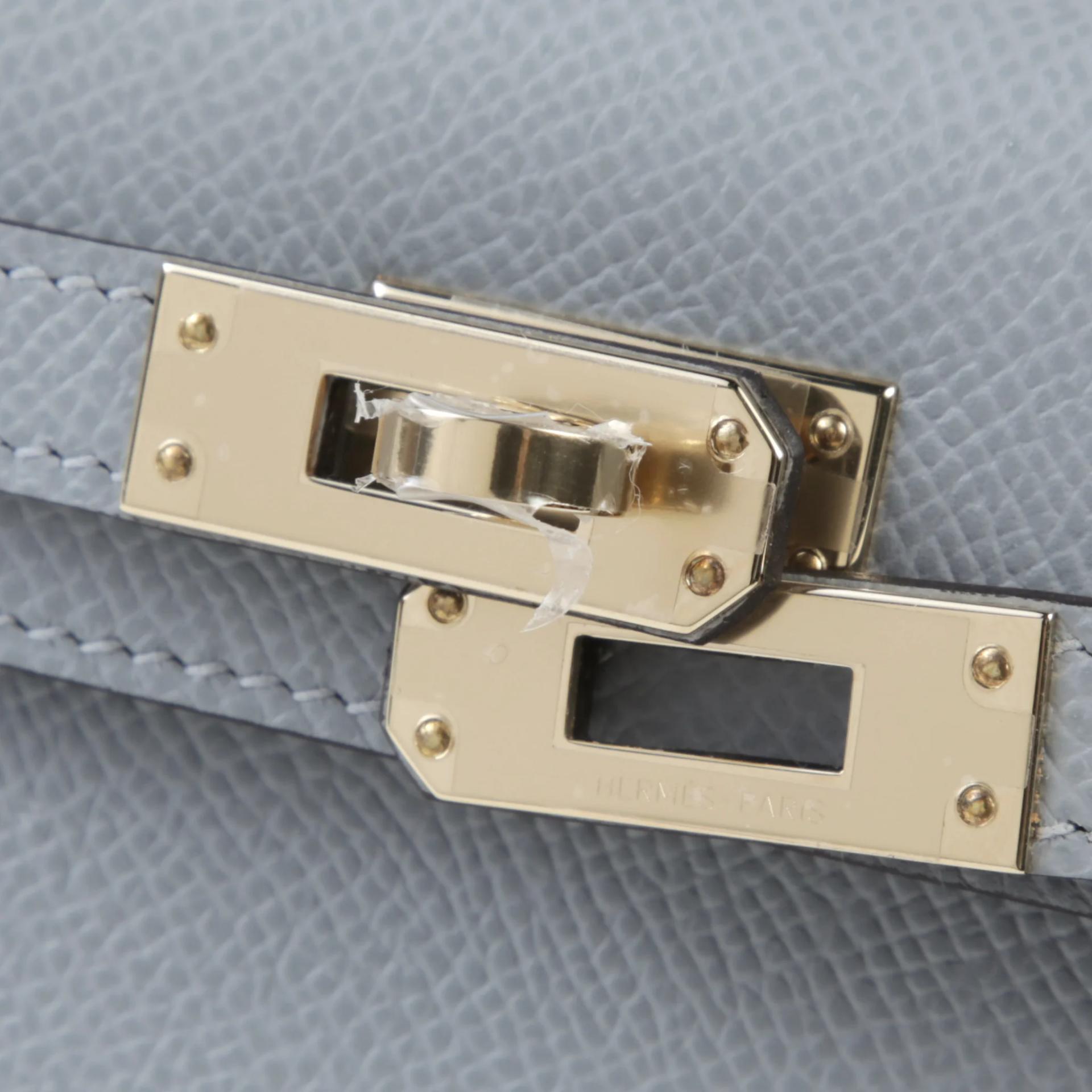Brand New ( Rank N ) HERMÈS Mini Kelly II Gris Pantin (P0) Epsom Permabrass hardware G (2026) - 8