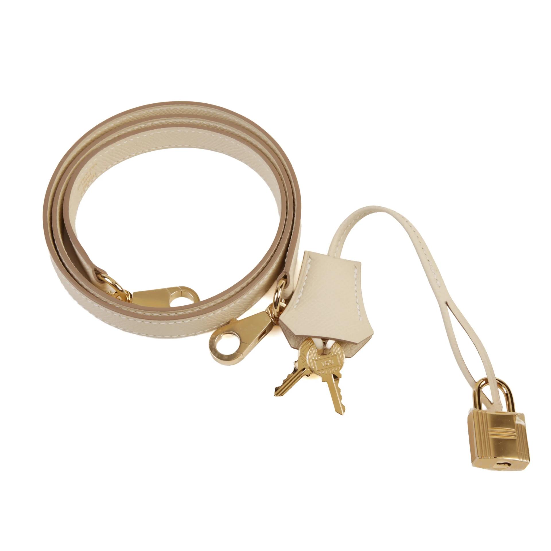 Brand New ( Rank N ) HERMÈS Kelly 25 Sellier Craie (10) Epsom Permabrass hardware G (2026) - 14