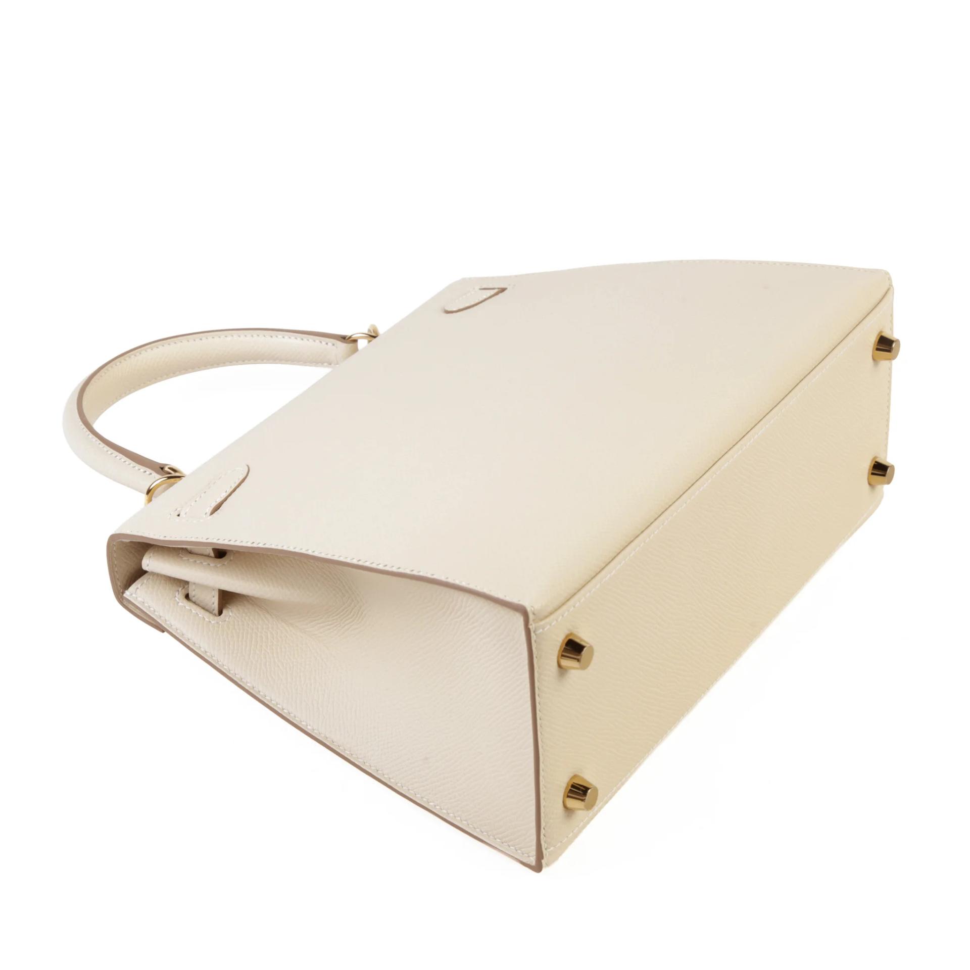 Brand New ( Rank N ) HERMÈS Kelly 25 Sellier Craie (10) Epsom Permabrass hardware G (2026) - 6