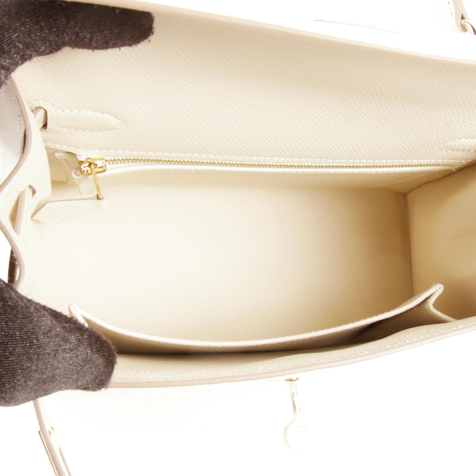 Brand New ( Rank N ) HERMÈS Kelly 25 Sellier Craie (10) Epsom Permabrass hardware G (2026) - 10
