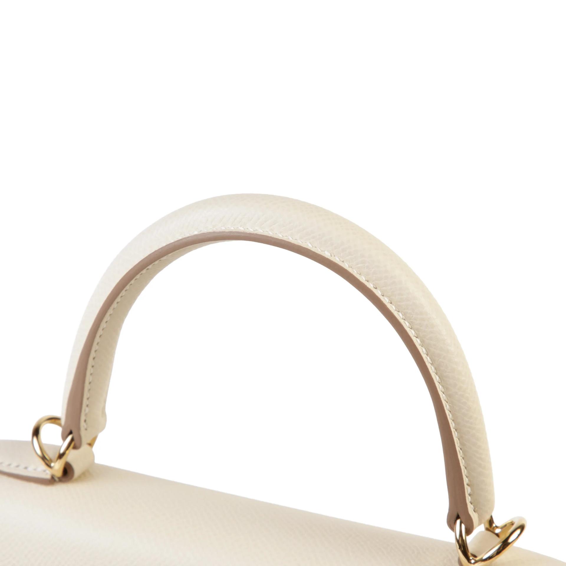 Brand New ( Rank N ) HERMÈS Kelly 25 Sellier Craie (10) Epsom Permabrass hardware G (2026) - 3