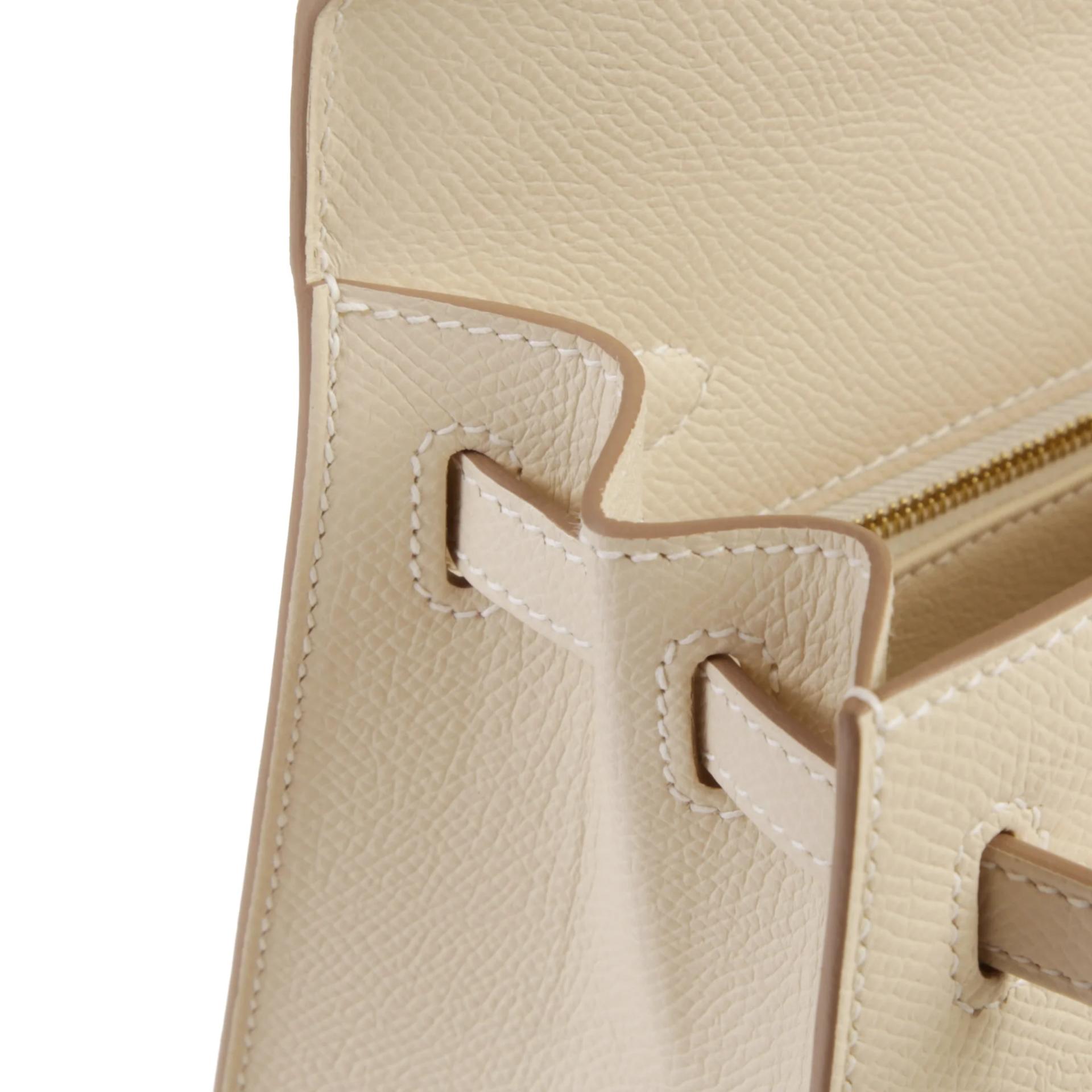 Brand New ( Rank N ) HERMÈS Kelly 25 Sellier Craie (10) Epsom Permabrass hardware G (2026) - 12