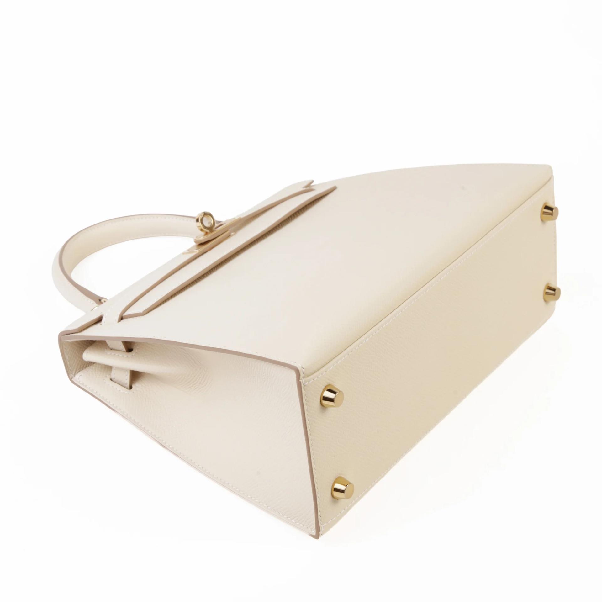 Brand New ( Rank N ) HERMÈS Kelly 25 Sellier Craie (10) Epsom Permabrass hardware G (2026) - 4