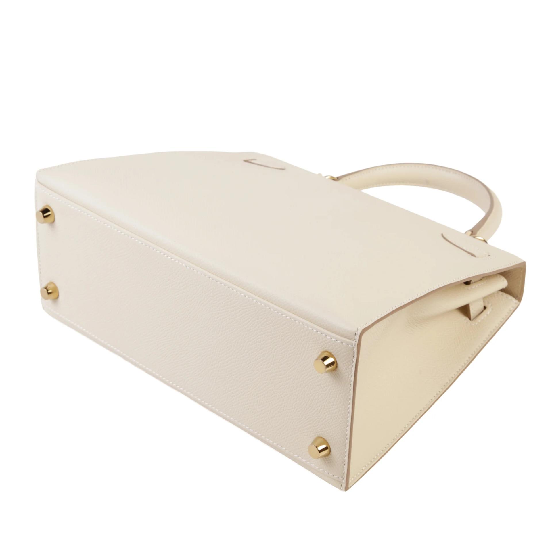 Brand New ( Rank N ) HERMÈS Kelly 25 Sellier Craie (10) Epsom Permabrass hardware G (2026) - 7