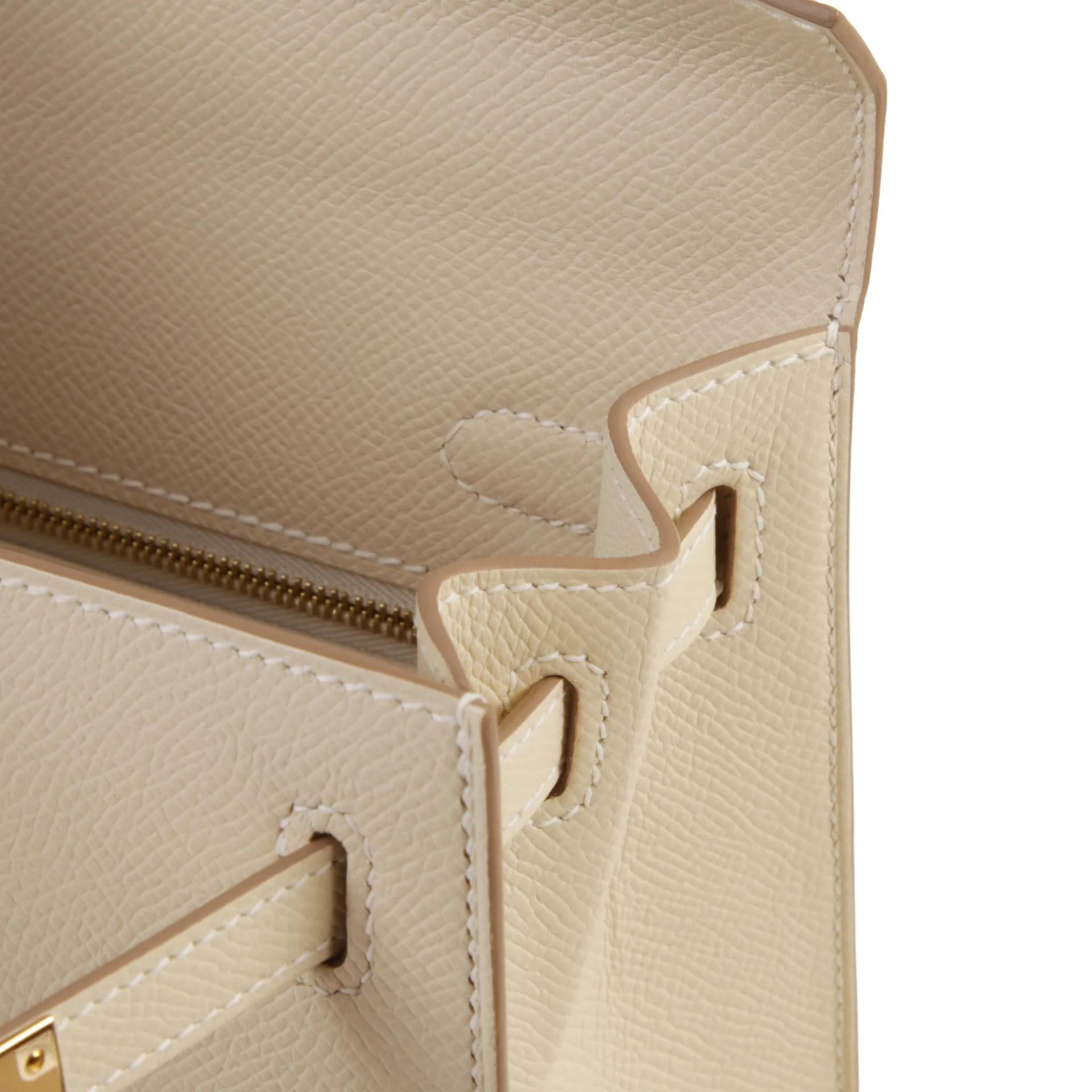Brand New ( Rank N ) HERMÈS Kelly 25 Sellier Craie (10) Epsom Permabrass hardware G (2026) - 11