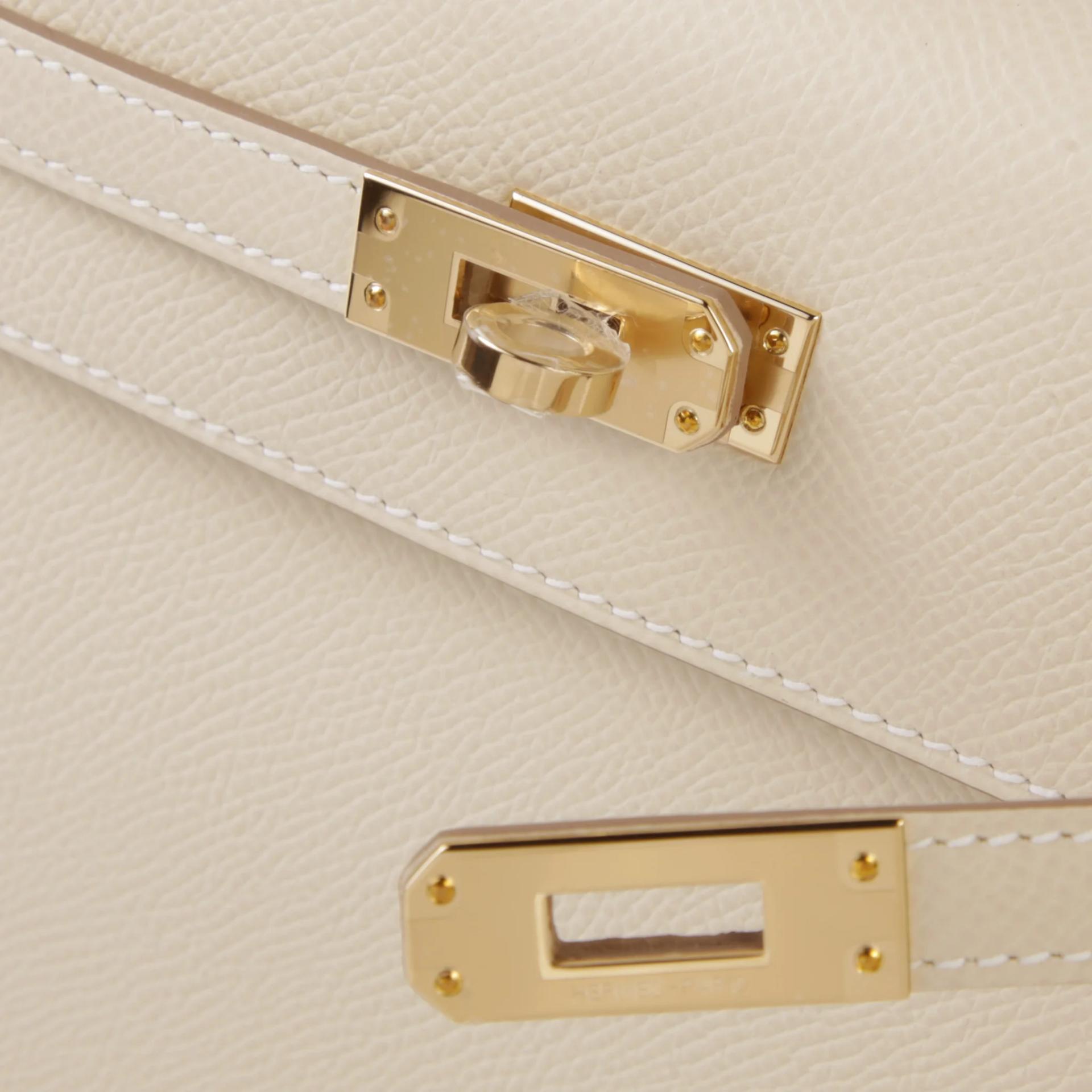 Brand New ( Rank N ) HERMÈS Kelly 25 Sellier Craie (10) Epsom Permabrass hardware G (2026) - 8