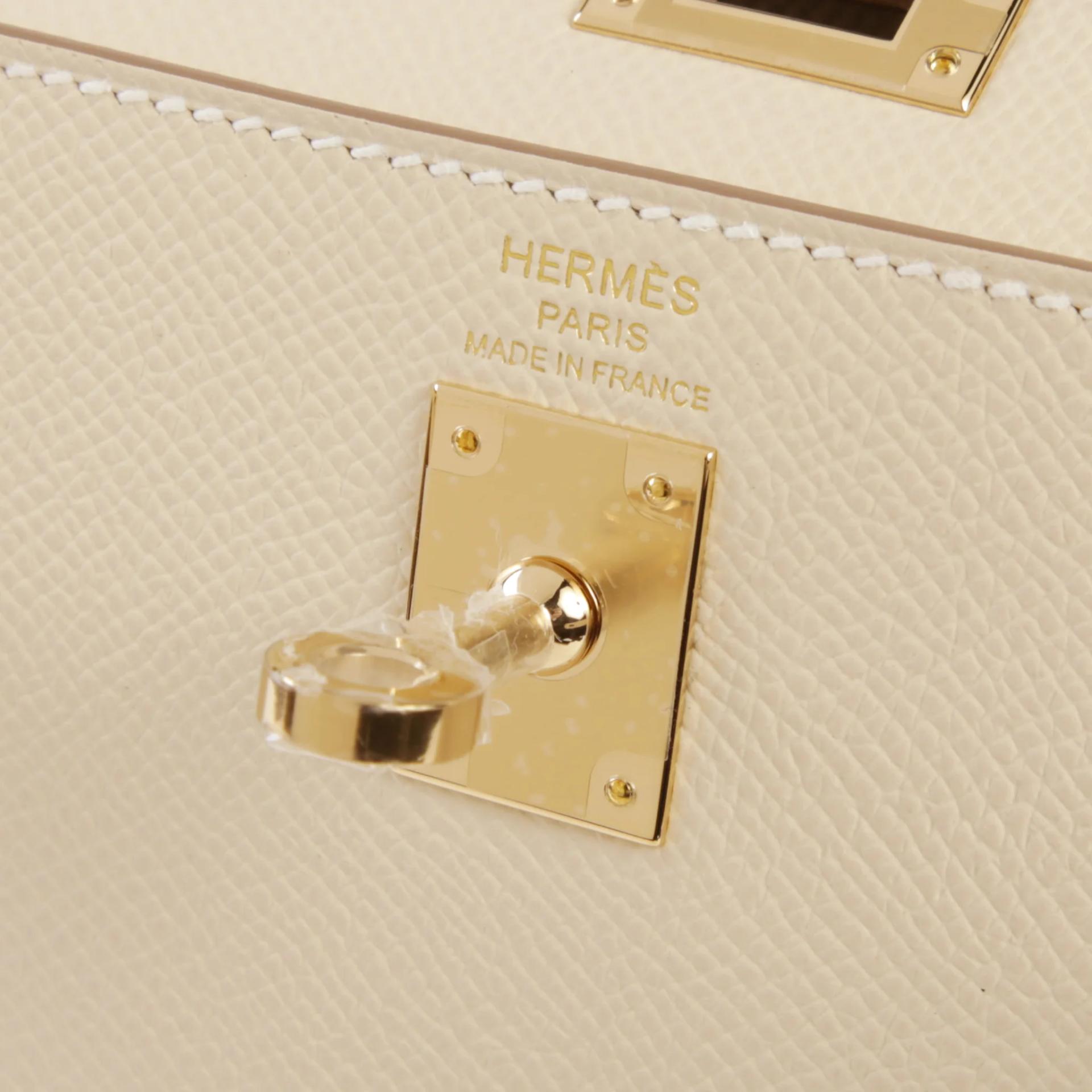 Brand New ( Rank N ) HERMÈS Kelly 25 Sellier Craie (10) Epsom Permabrass hardware G (2026) - 9