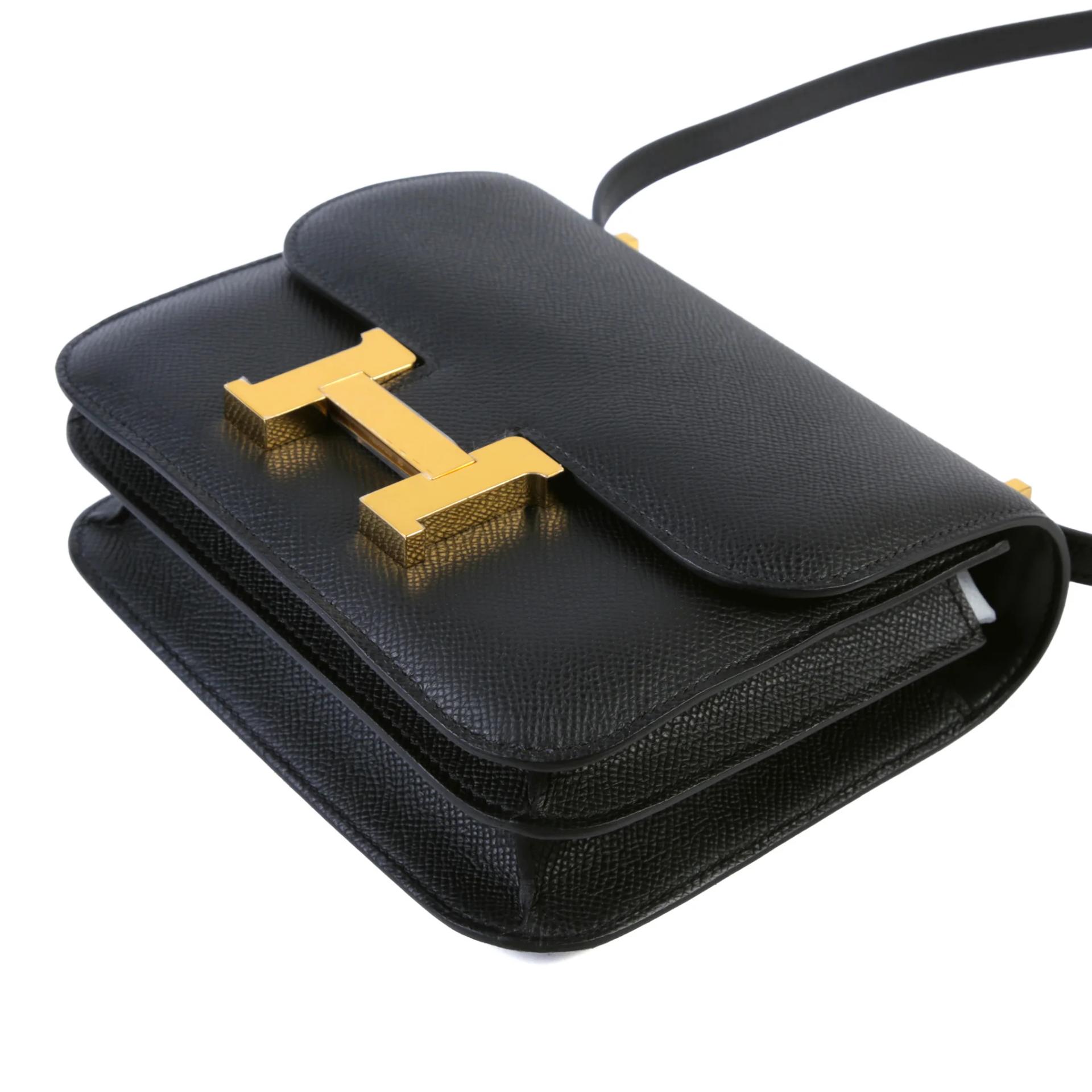 Brand New ( Rank N ) HERMÈS Constance Mini Noir (89) Epsom Gold hardware G (2026) - 5