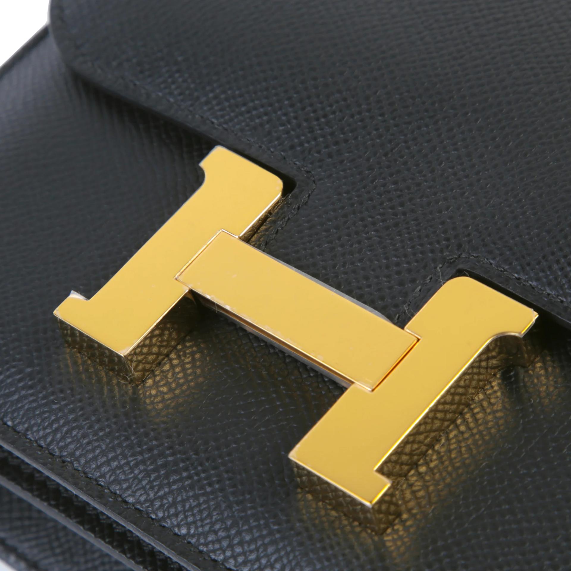 Brand New ( Rank N ) HERMÈS Constance Mini Noir (89) Epsom Gold hardware G (2026) - 8